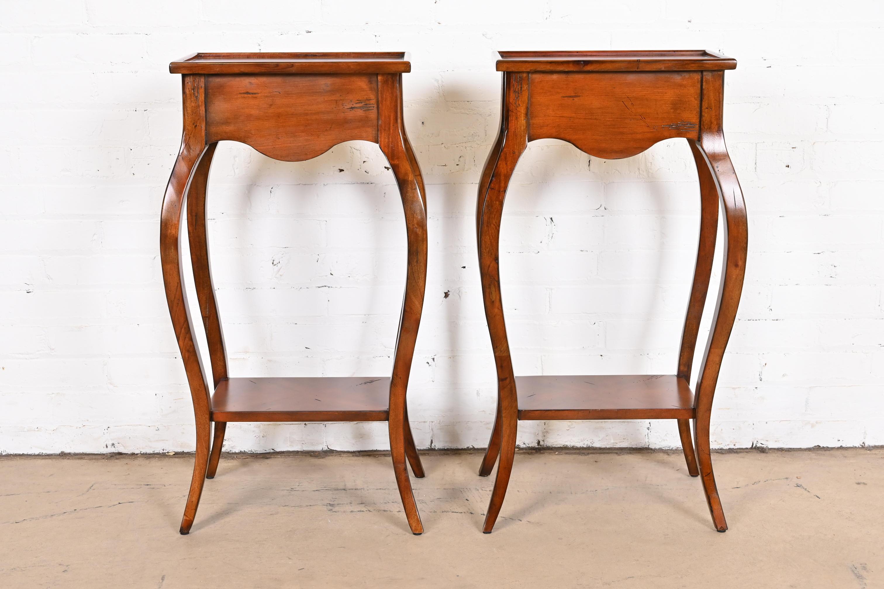 Hekman French Provincial Cherry Wood Nightstands, Pair 9