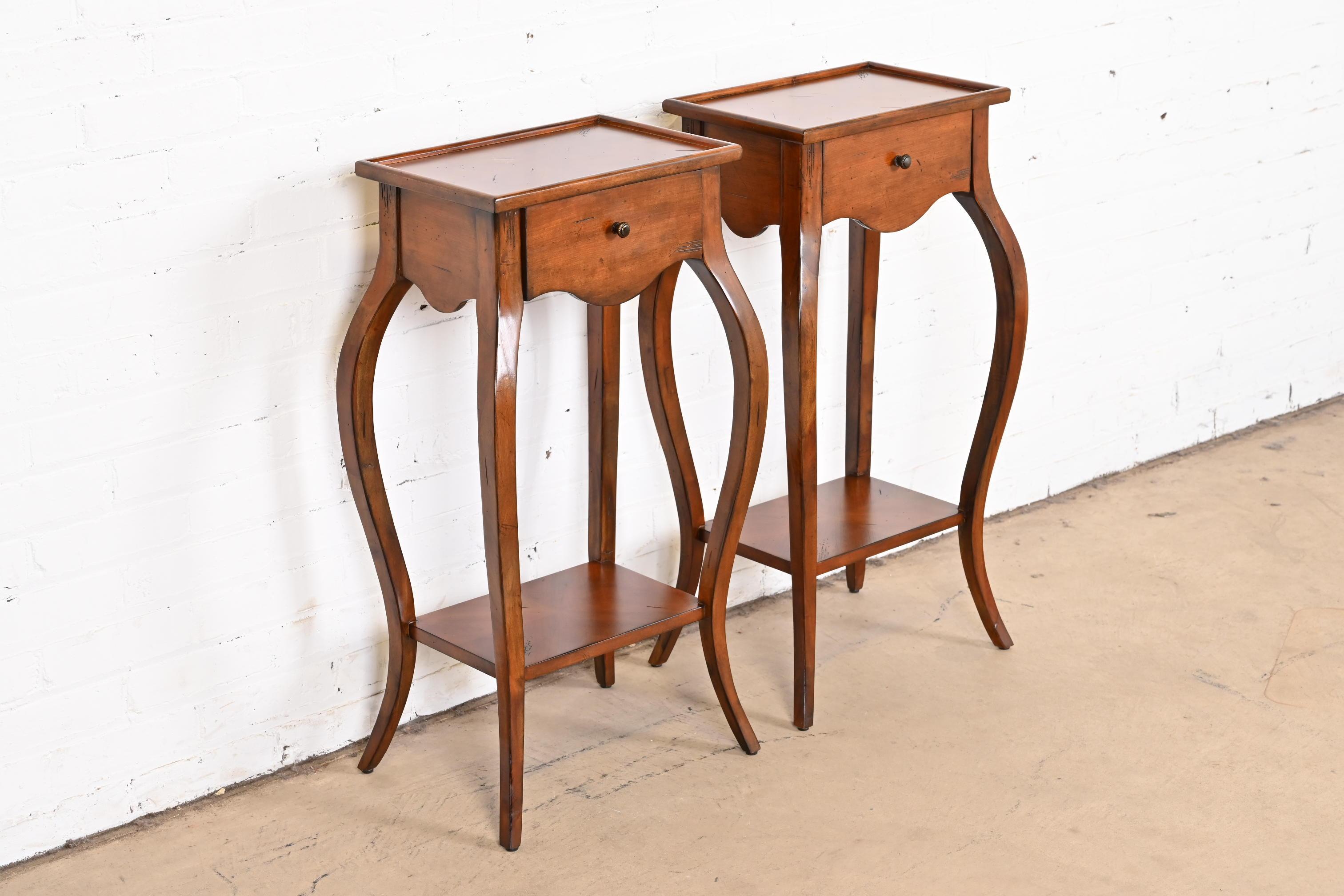 Hekman French Provincial Cherry Wood Nightstands, Pair 1