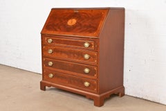 Hekman Furniture Federal Inlaid Flame Mahogany Slant Front Secretary Desk