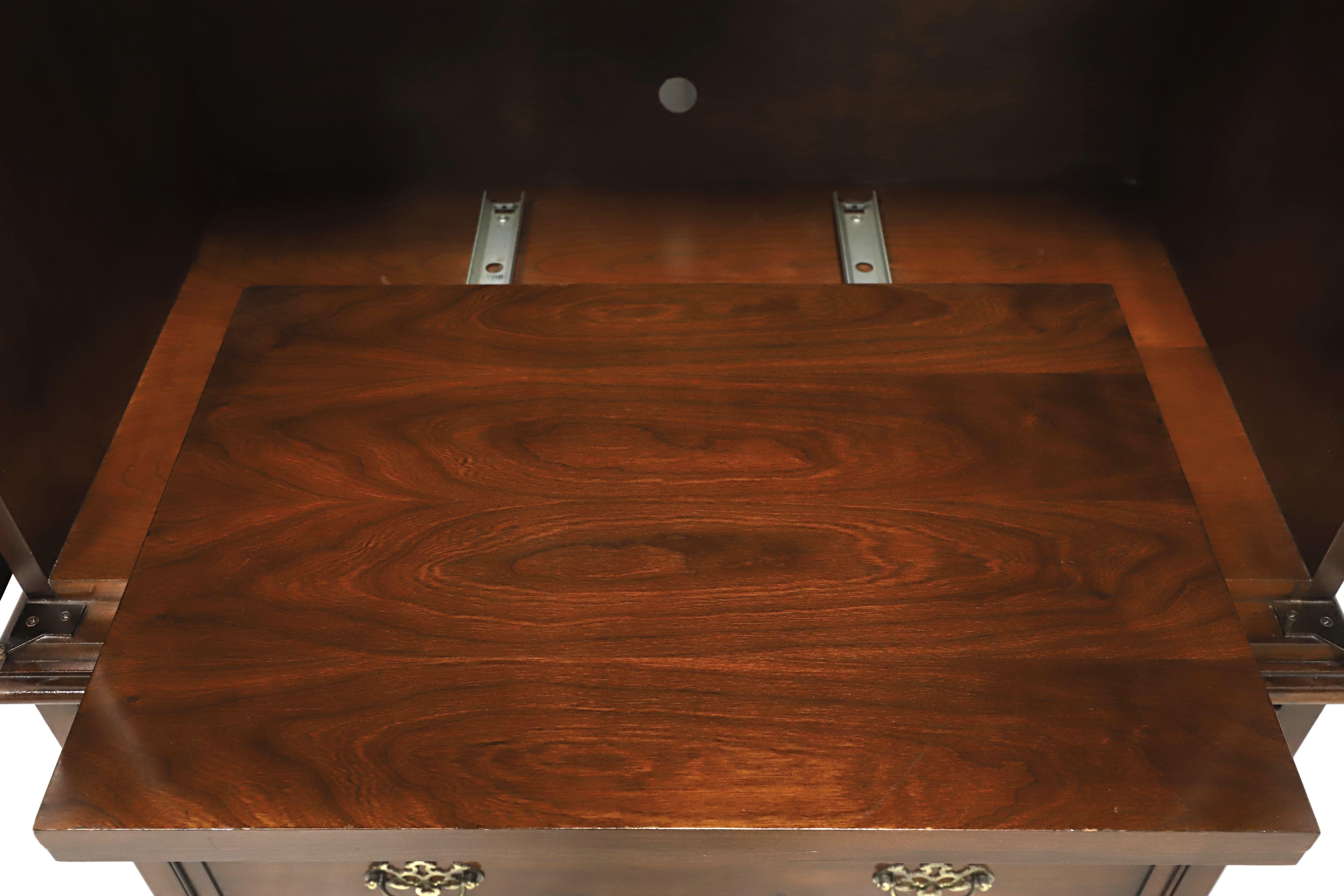 HEKMAN Inlaid Yew Wood Entertainment Cabinet Chest In Good Condition For Sale In Charlotte, NC