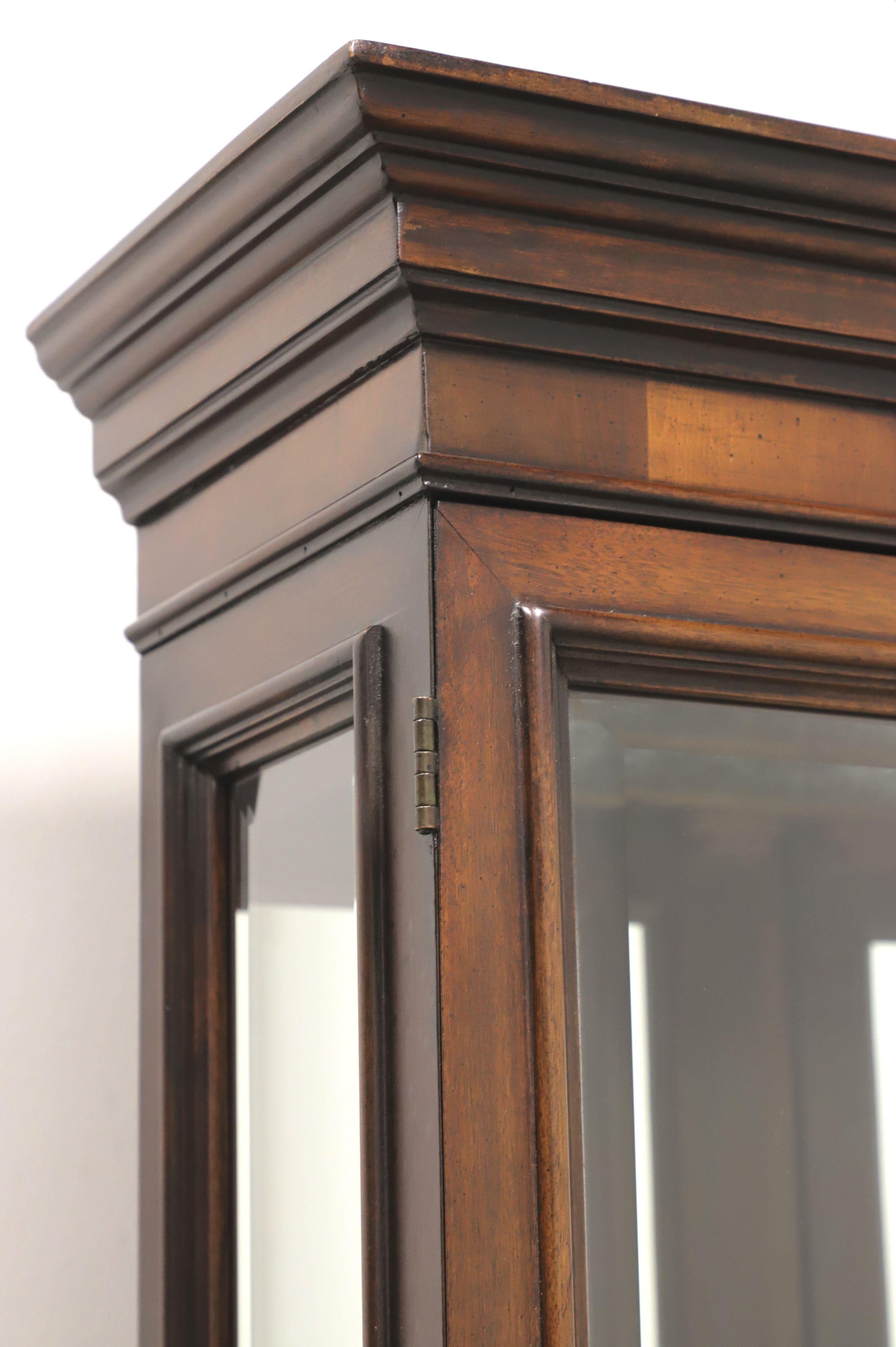 Georgian HEKMAN Mahogany Yew Banded Secretary Desk on Tapered Legs with Spade Feet