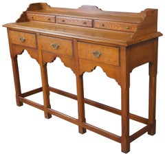 Hekman Oak & Olive Ash Burled Asian Sideboard Console Altar Hall Entry Table
