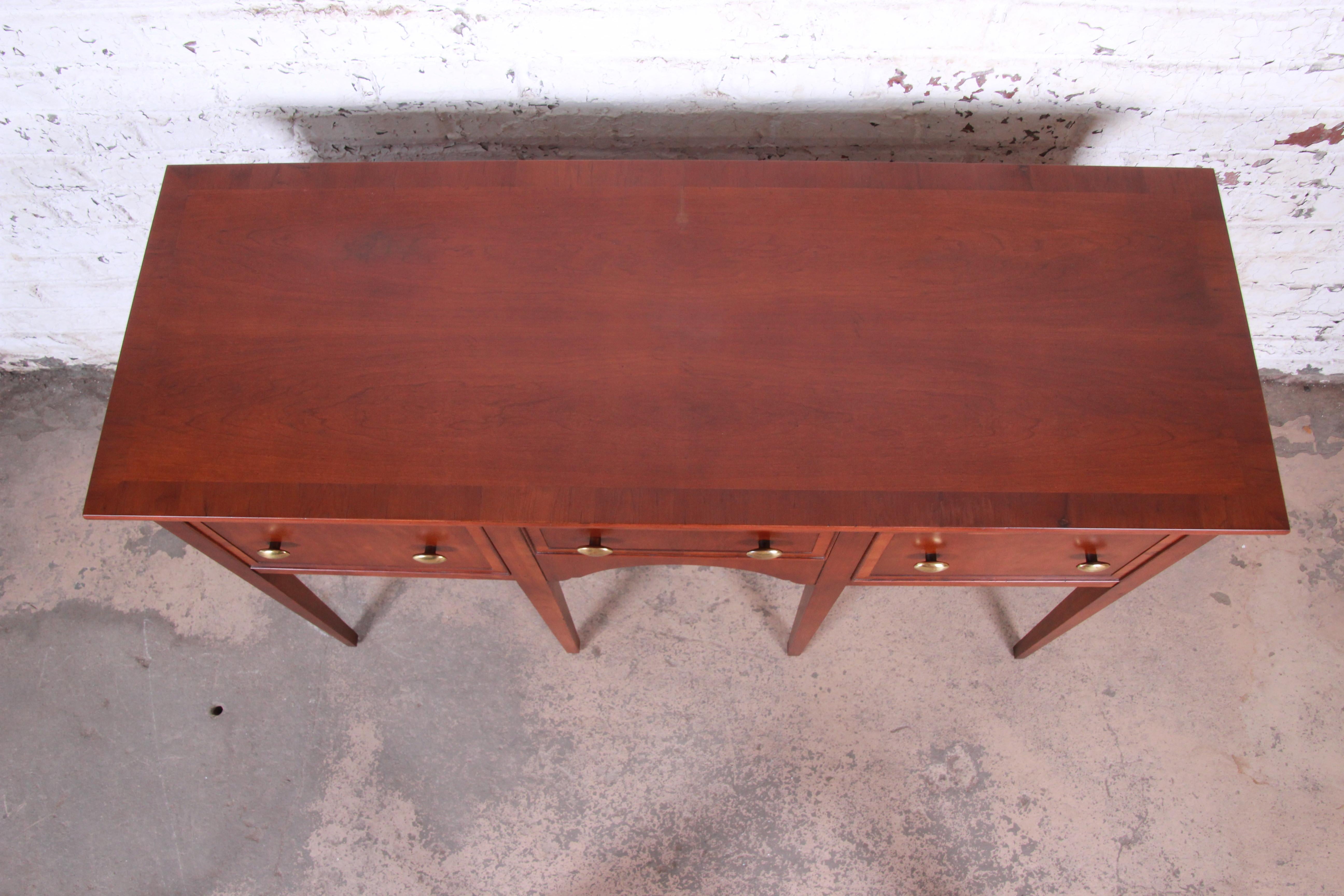 Late 20th Century Hekman Regency Style Cherrywood Sideboard Credenza