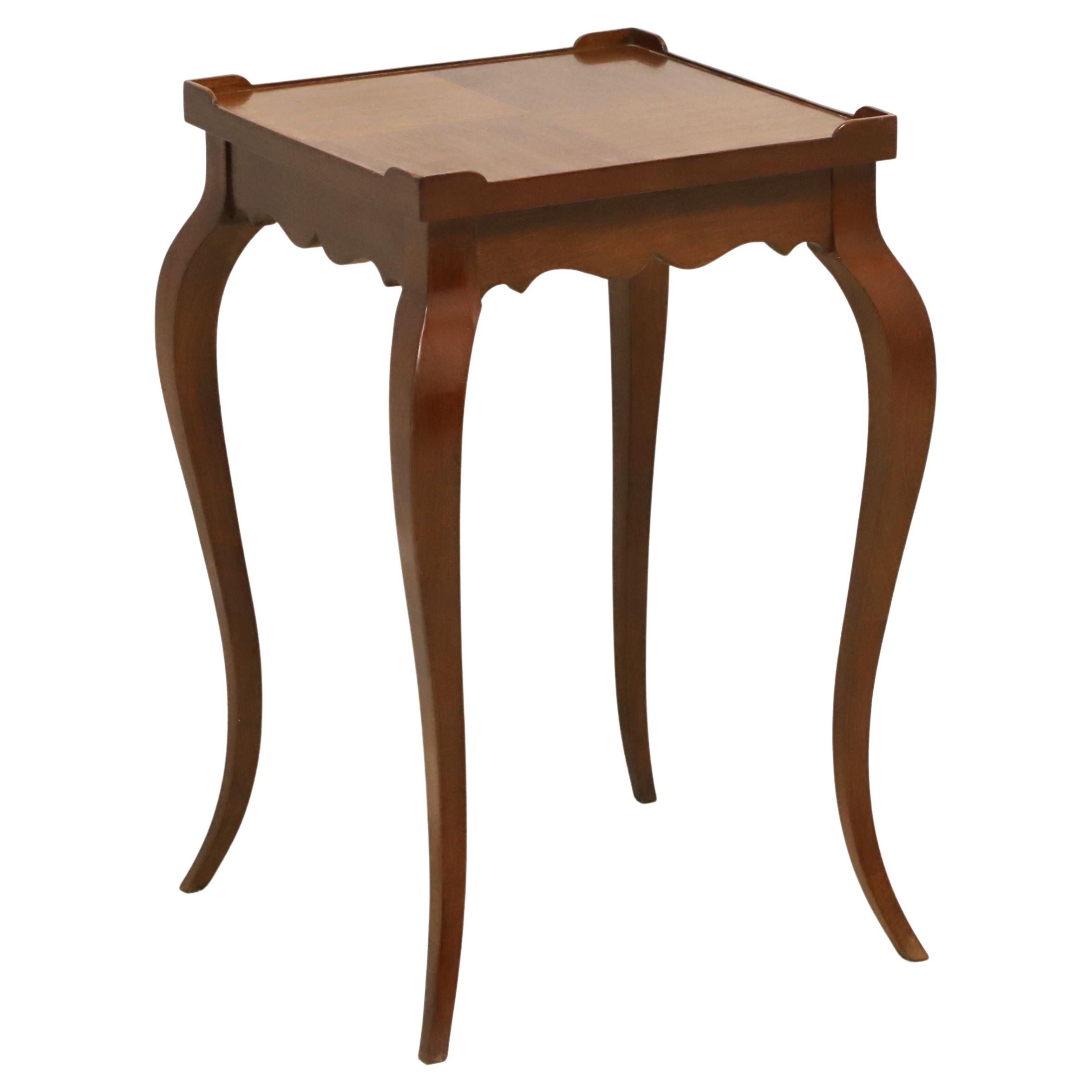 HEKMAN Walnut Inlaid Parquetry Square French Louis XV Accent Table For Sale