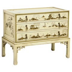 HEKMAN Whitewashed Painted Asian Chinoiserie Occasional Chest