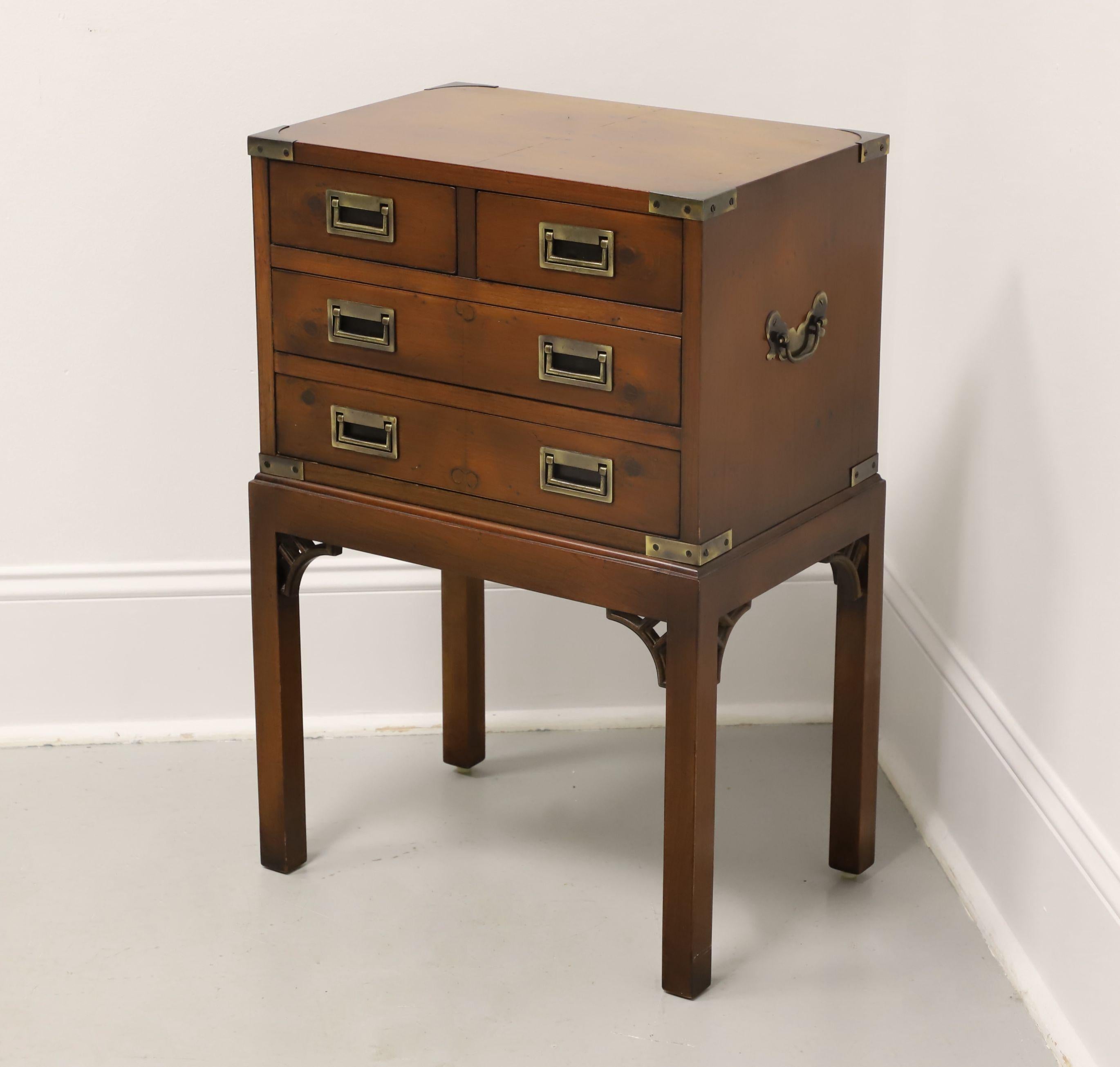 American HEKMAN Yew Wood Campaign Style Silver Chest on Stand For Sale