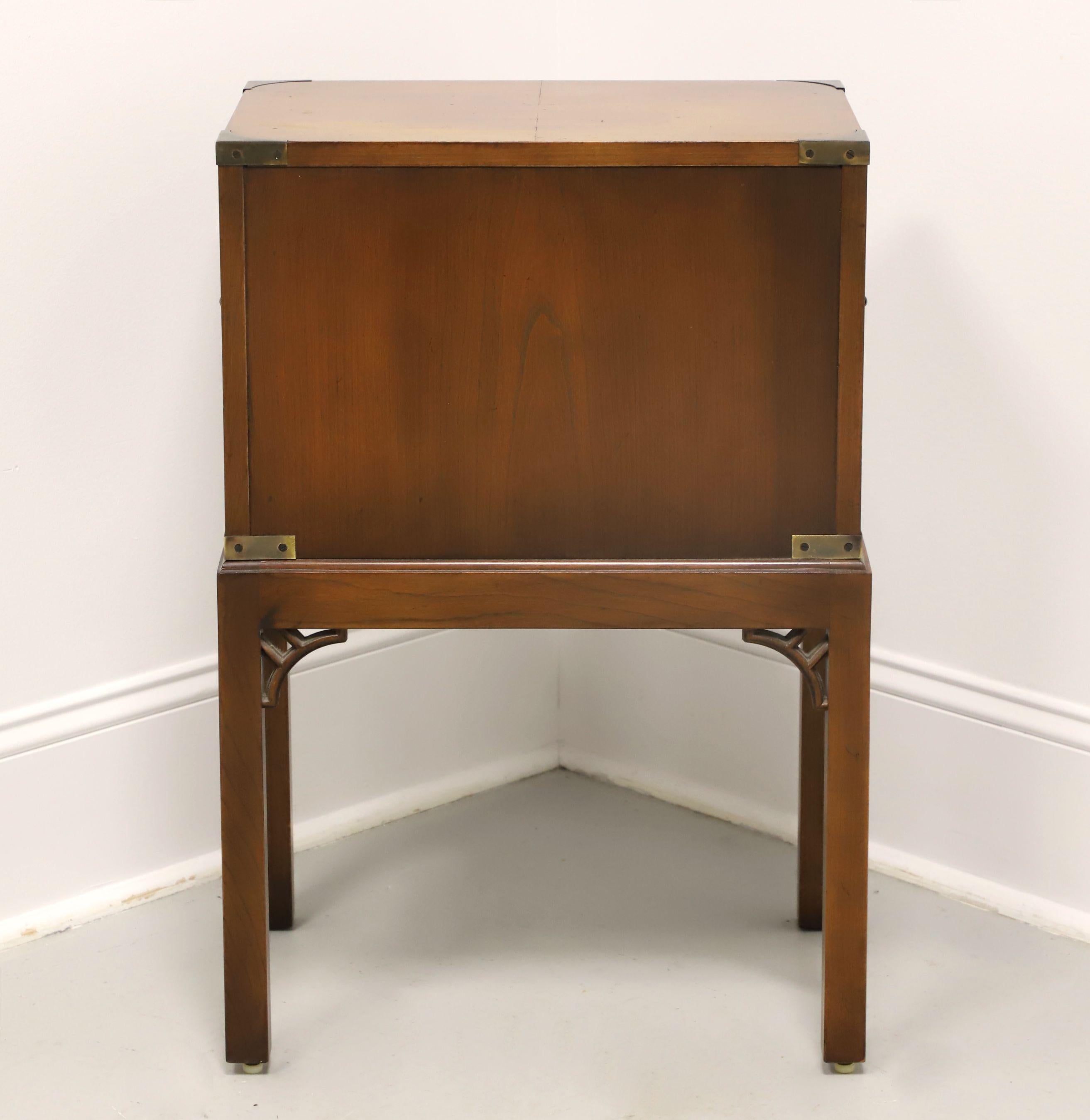 HEKMAN Yew Wood Campaign Style Silver Chest on Stand In Good Condition For Sale In Charlotte, NC