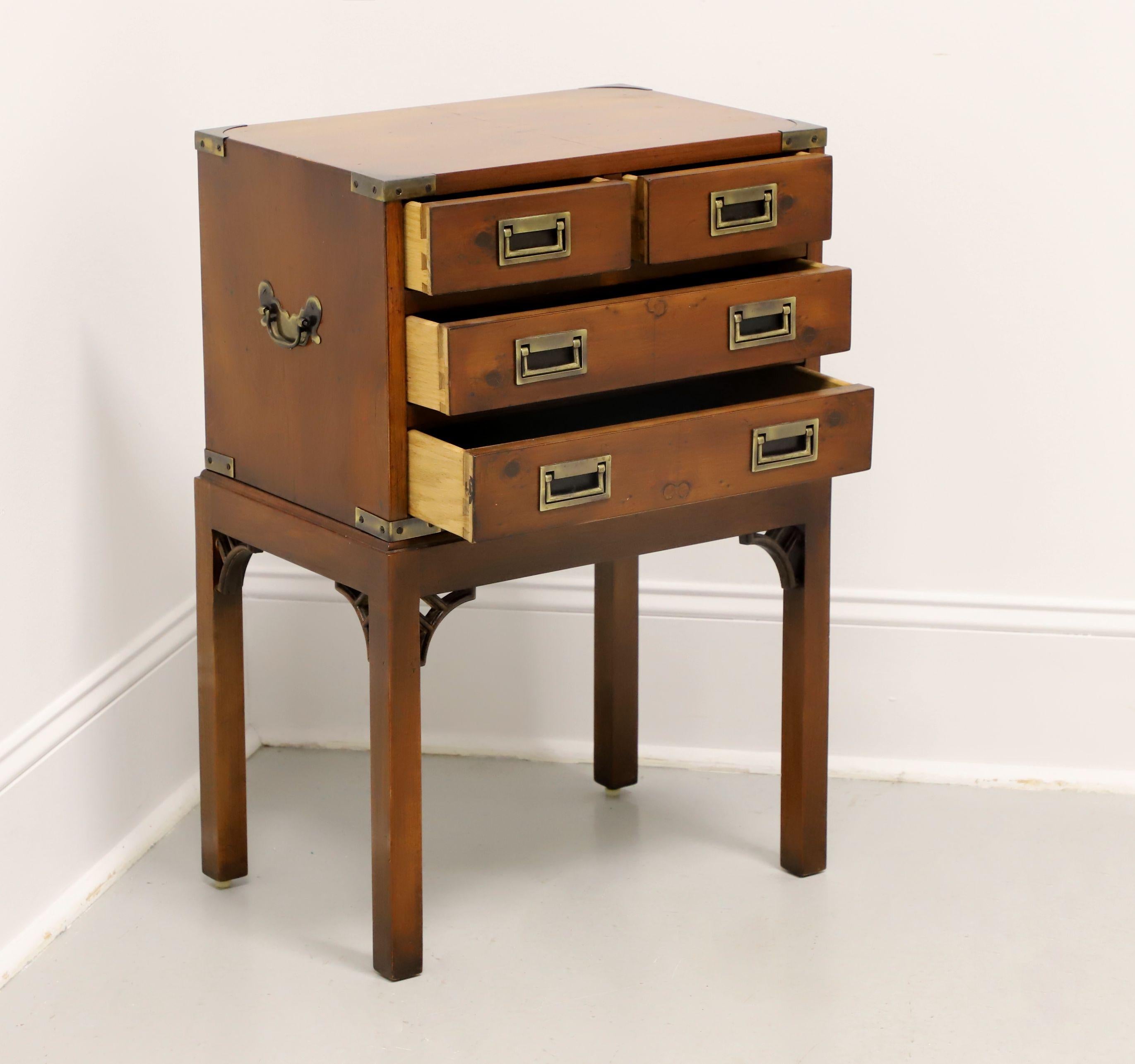 20th Century HEKMAN Yew Wood Campaign Style Silver Chest on Stand For Sale