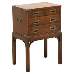 HEKMAN Yew Wood Campaign Style Silver Chest on Stand
