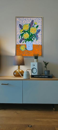 Fresh from the garden Hela - Contemporary flower oil pastel still life painting