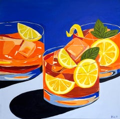 Lemons, Light, and Laughter - Contemporary cocktail summer still life painting