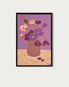 Momentos de florecimiento by Hela - Cuadro bodegón contemporáneo de flores al óleo pastel