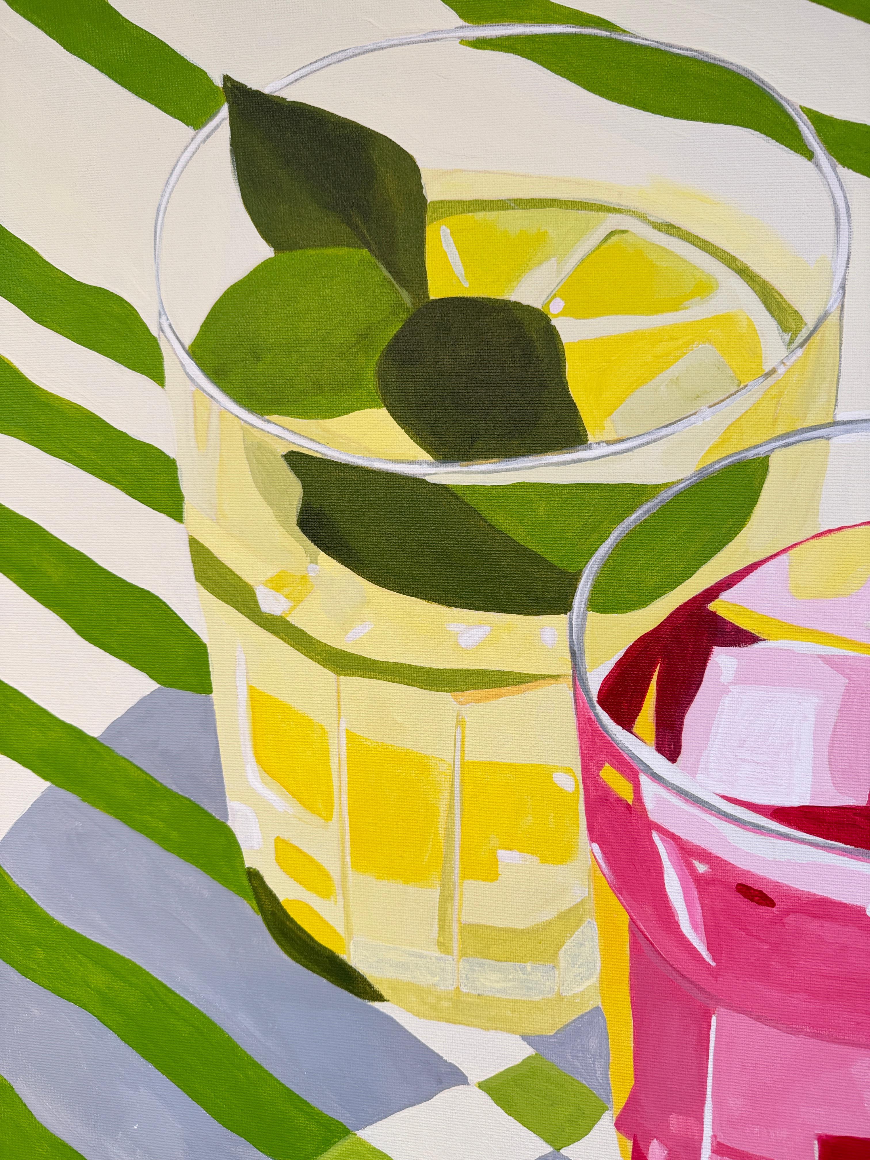 Tres sorbos de sol by Hela -Coctel contemporáneo bodegón de verano en venta 10