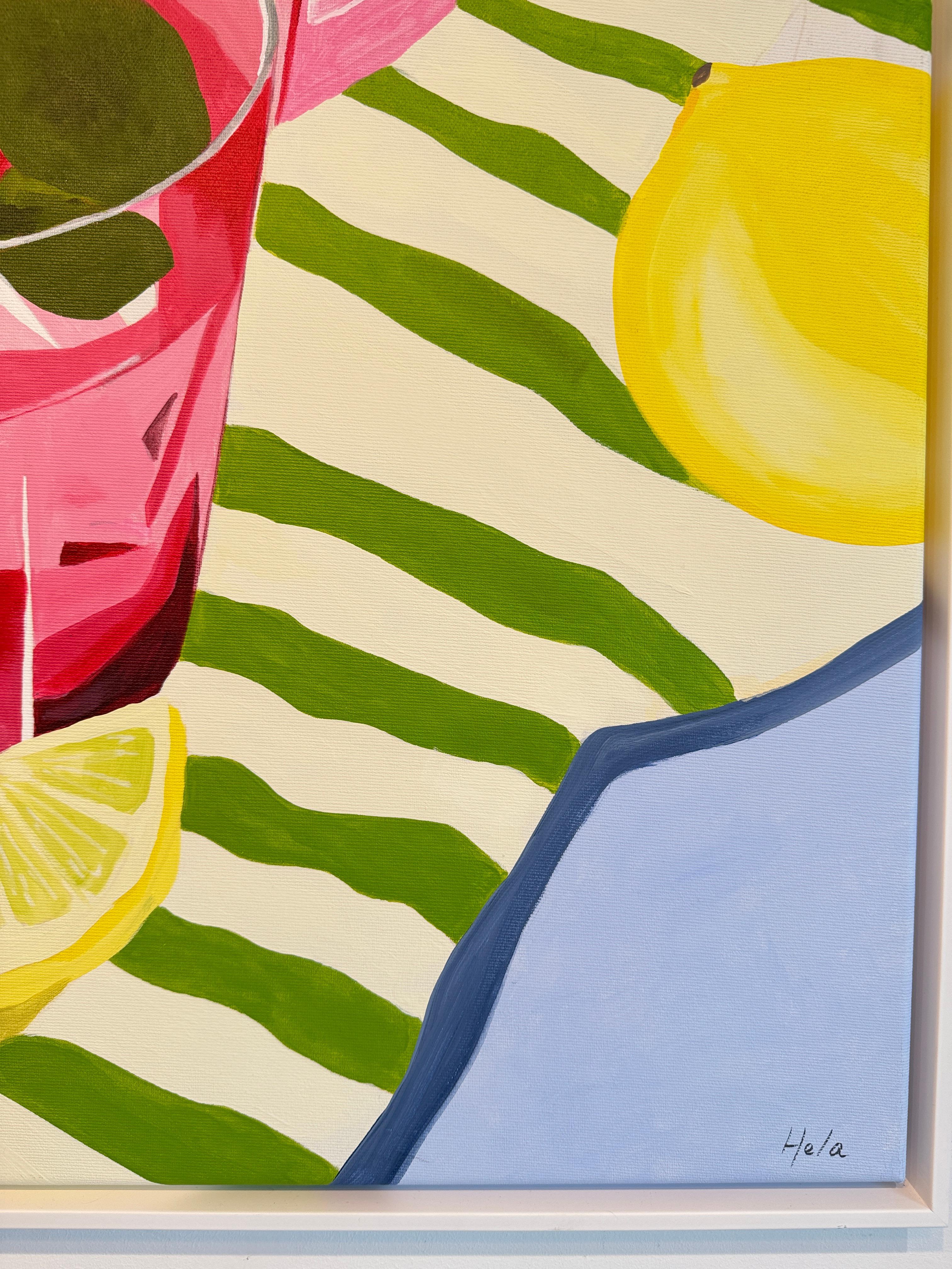 Tres sorbos de sol by Hela -Coctel contemporáneo bodegón de verano en venta 12