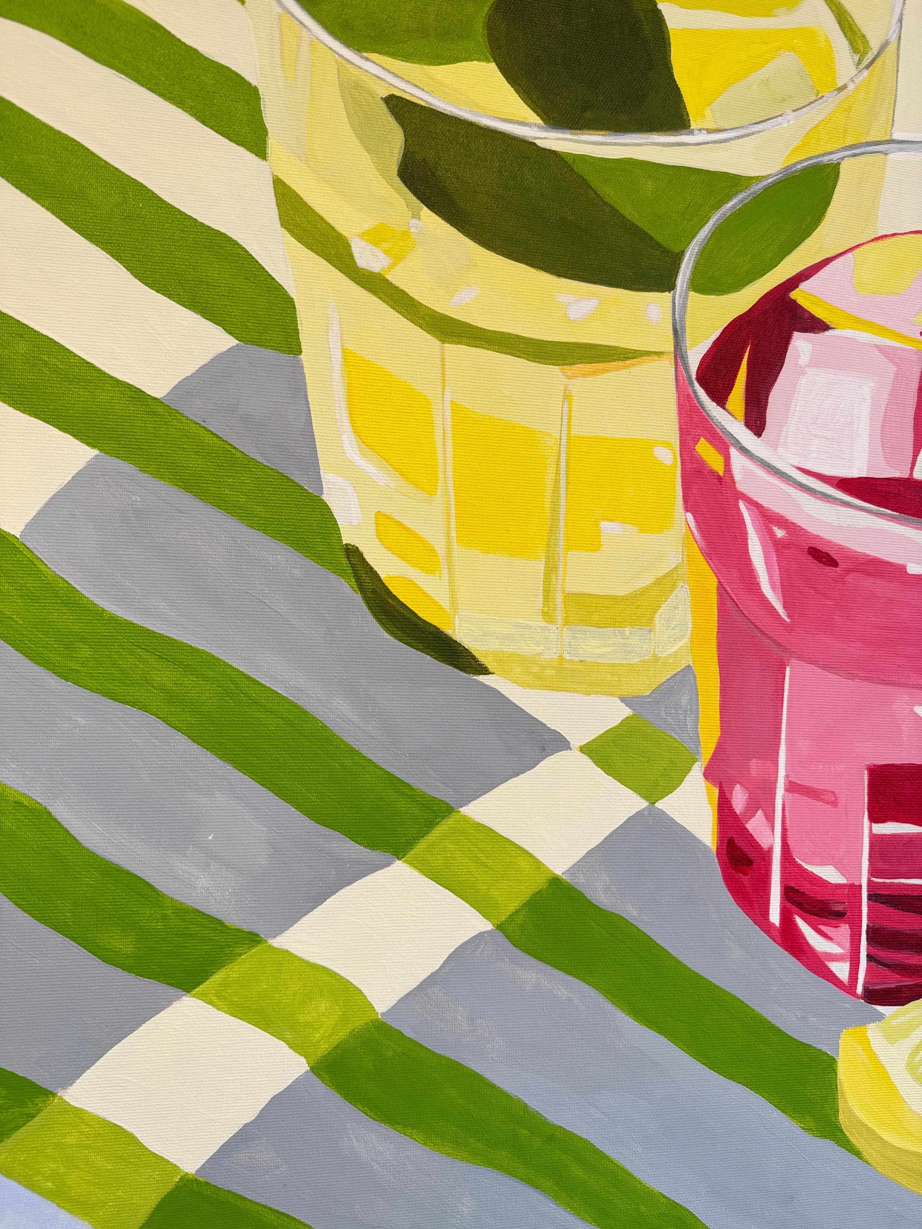 Tres sorbos de sol by Hela -Coctel contemporáneo bodegón de verano en venta 13