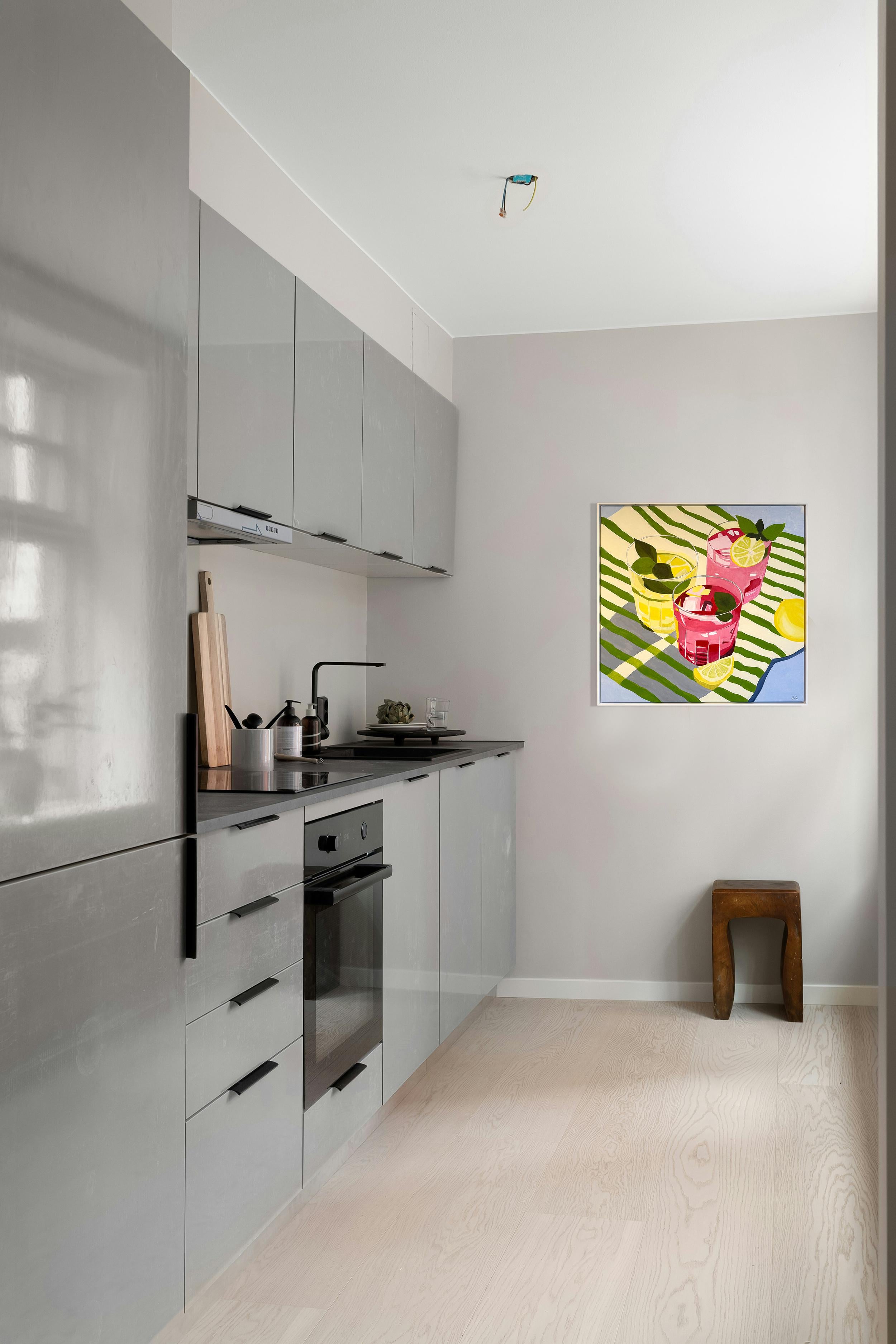 Tres sorbos de sol by Hela -Coctel contemporáneo bodegón de verano en venta 15