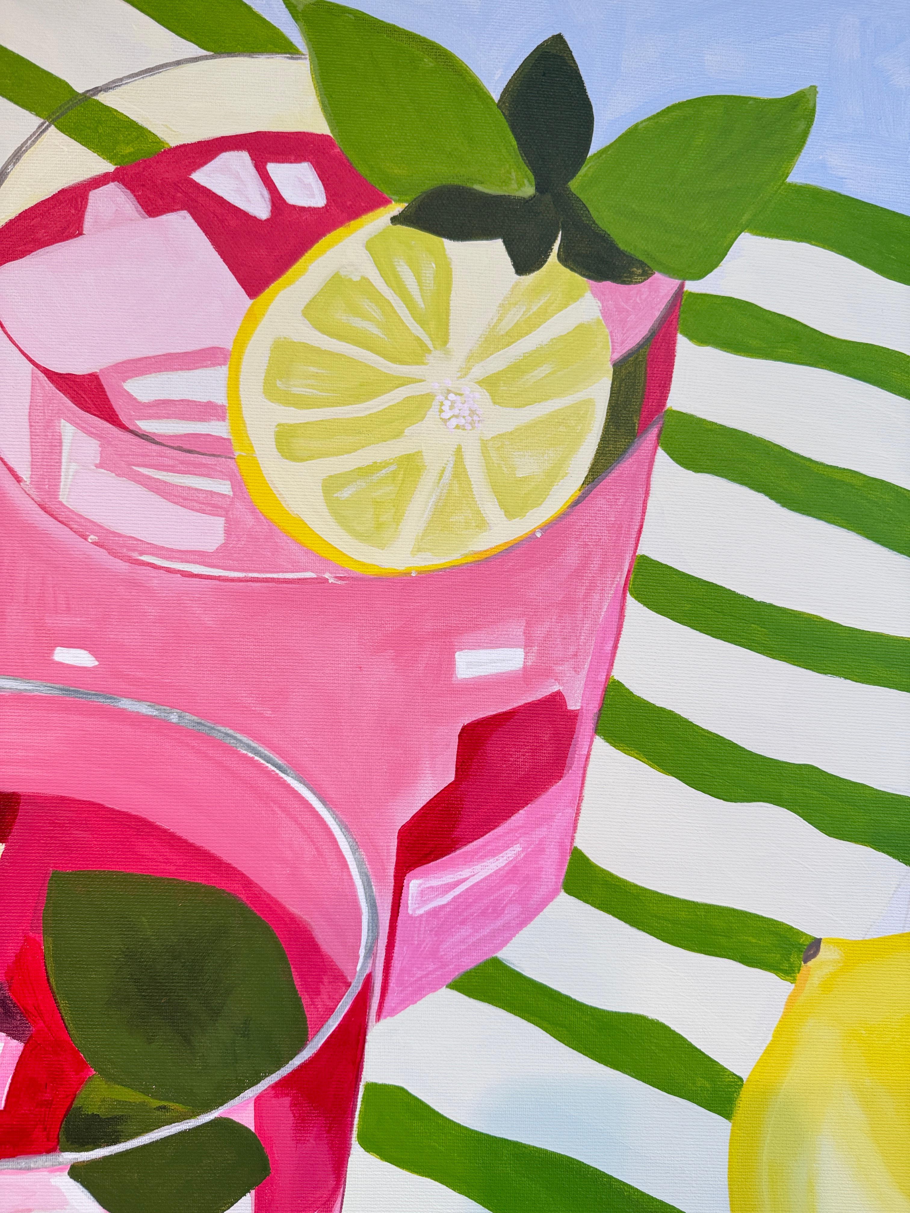 Tres sorbos de sol by Hela -Coctel contemporáneo bodegón de verano en venta 3