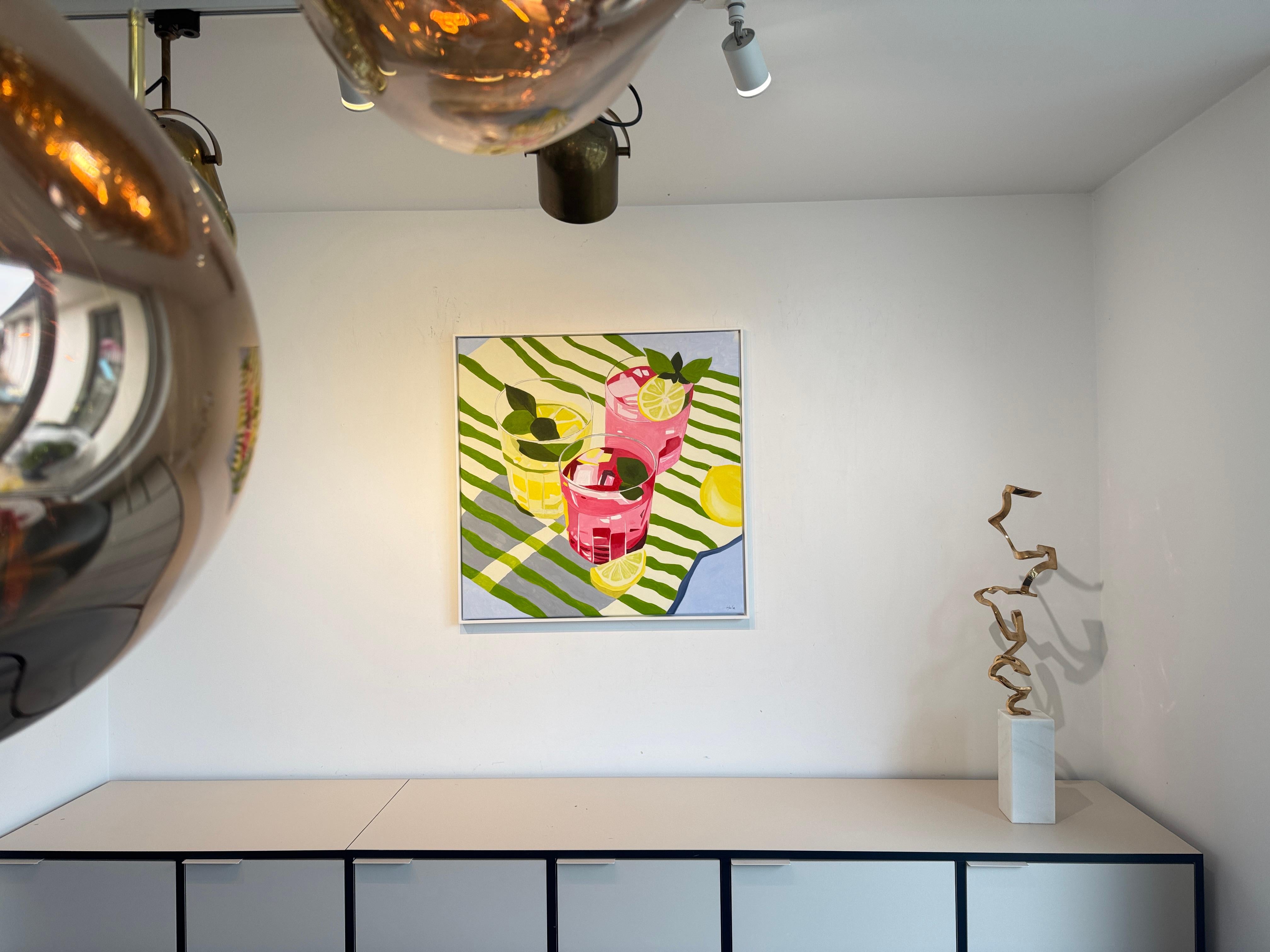 Tres sorbos de sol by Hela -Coctel contemporáneo bodegón de verano en venta 4