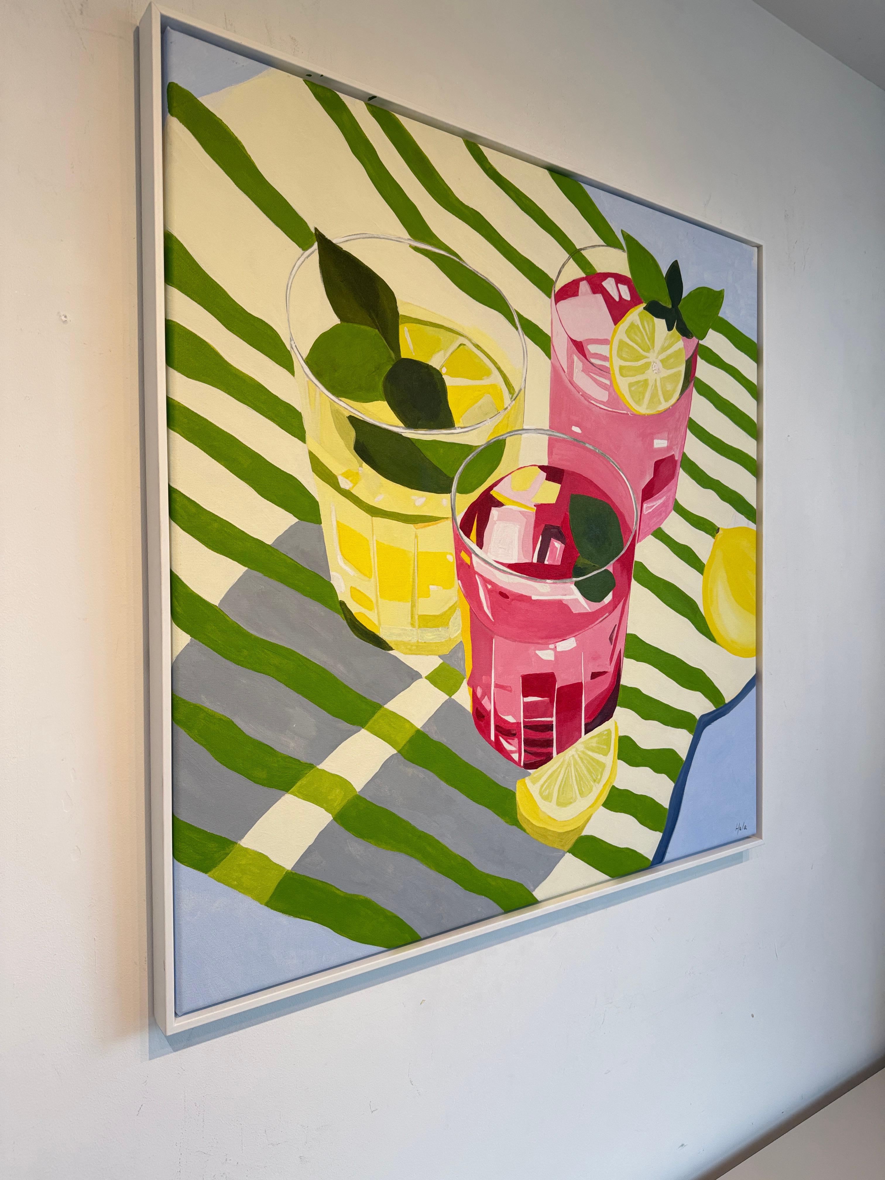 Tres sorbos de sol by Hela -Coctel contemporáneo bodegón de verano en venta 5