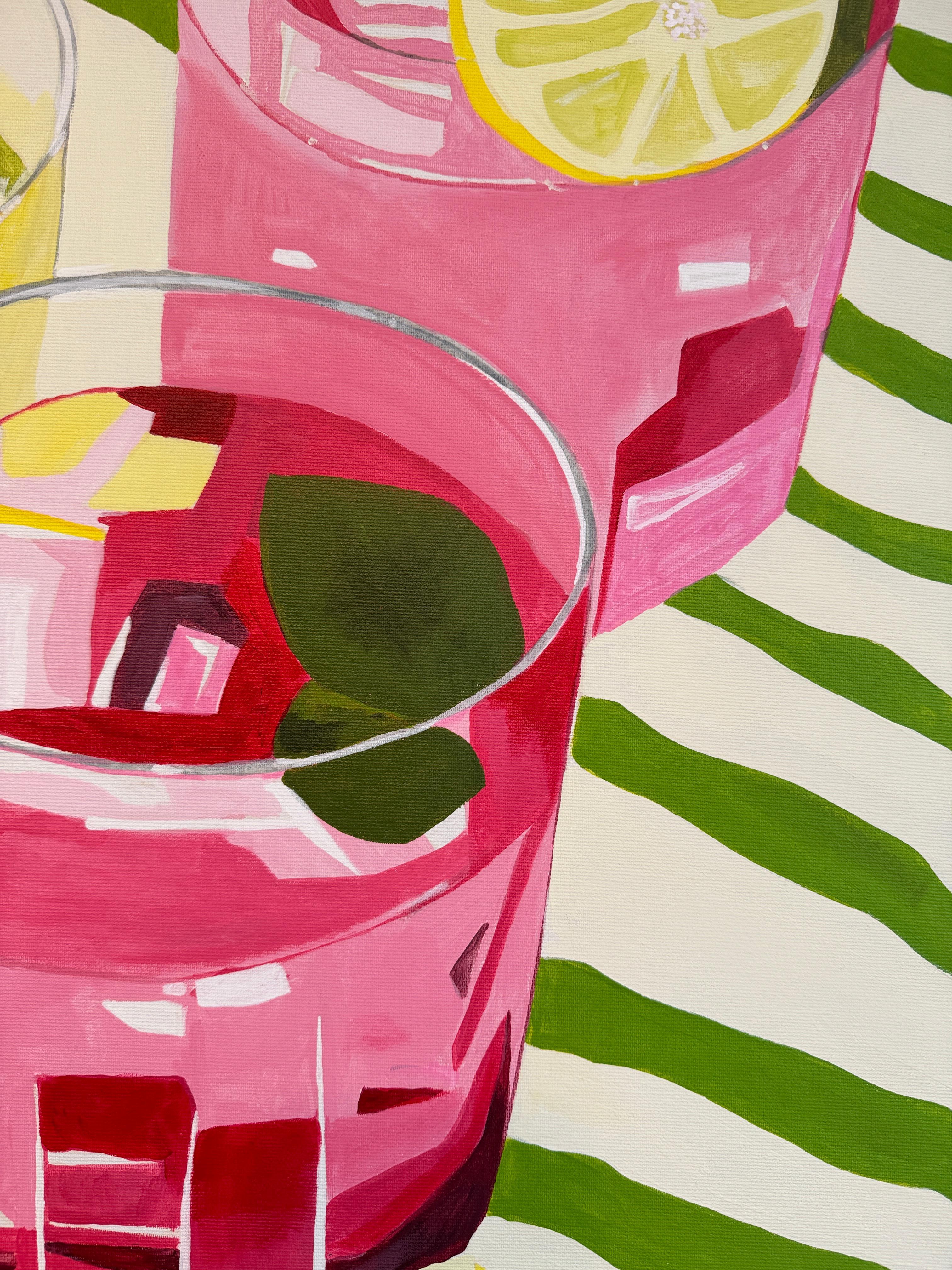 Tres sorbos de sol by Hela -Coctel contemporáneo bodegón de verano en venta 7