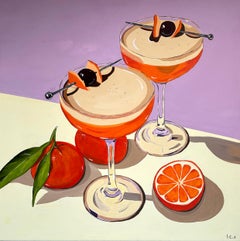 Two Glasses Before Noon - Contemporary cocktail summer still life painting