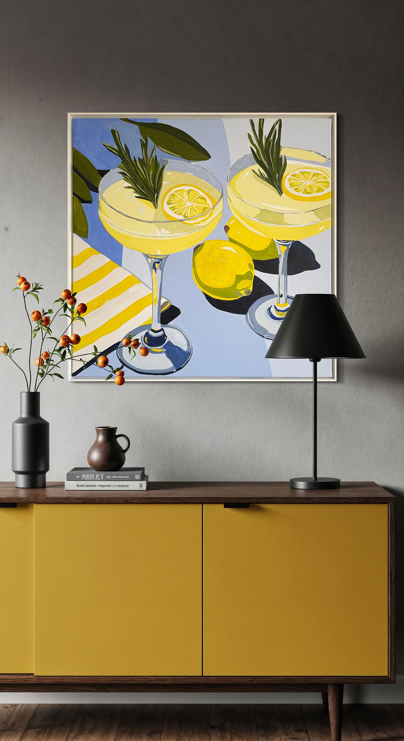 Quando la vita ti dà i limoni, di Hela - Natura morta contemporanea di cocktail in vendita 14