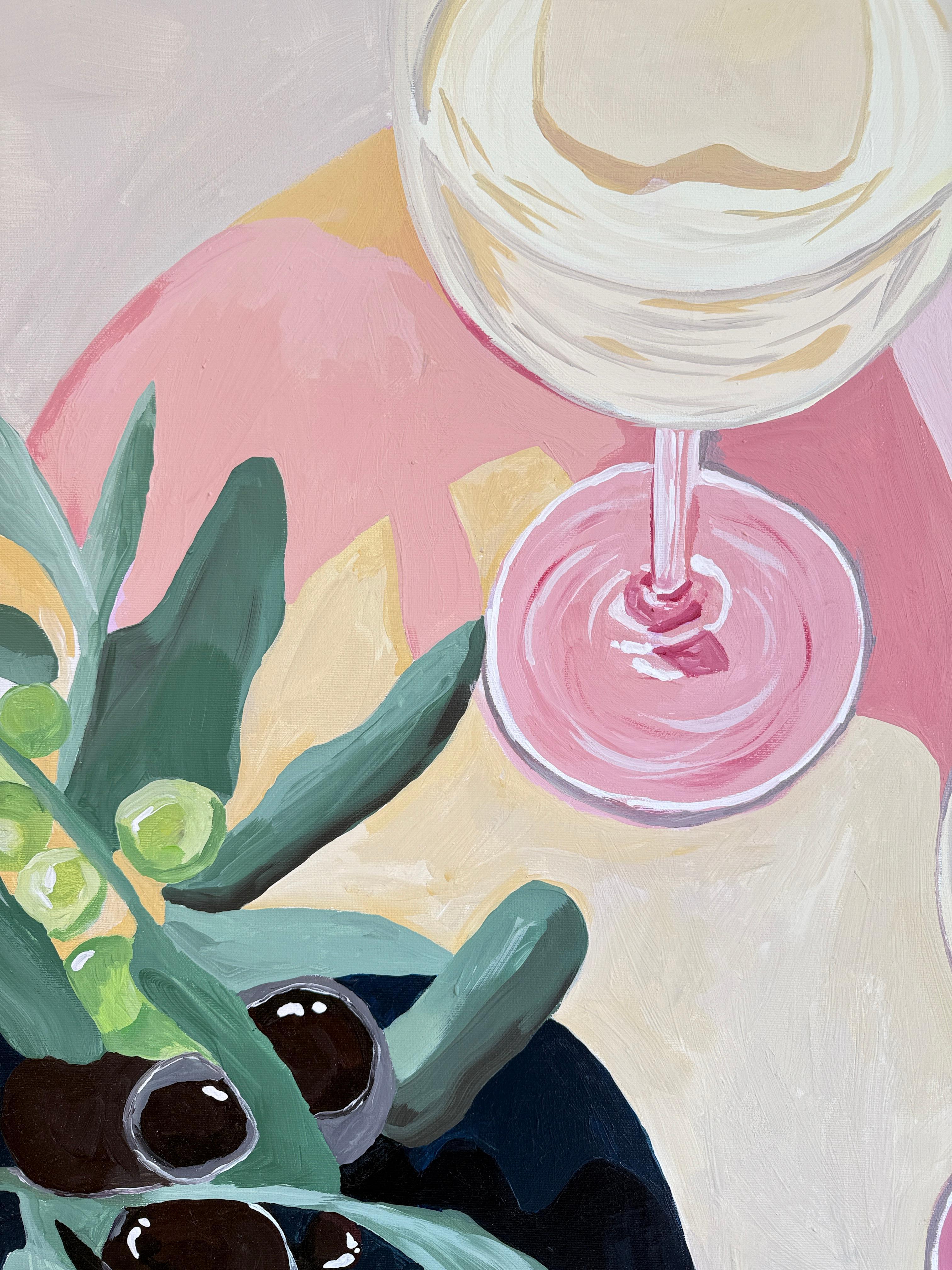 Vino e Oliver di Hela - Natura morta contemporanea di cocktail e vino in vendita 13