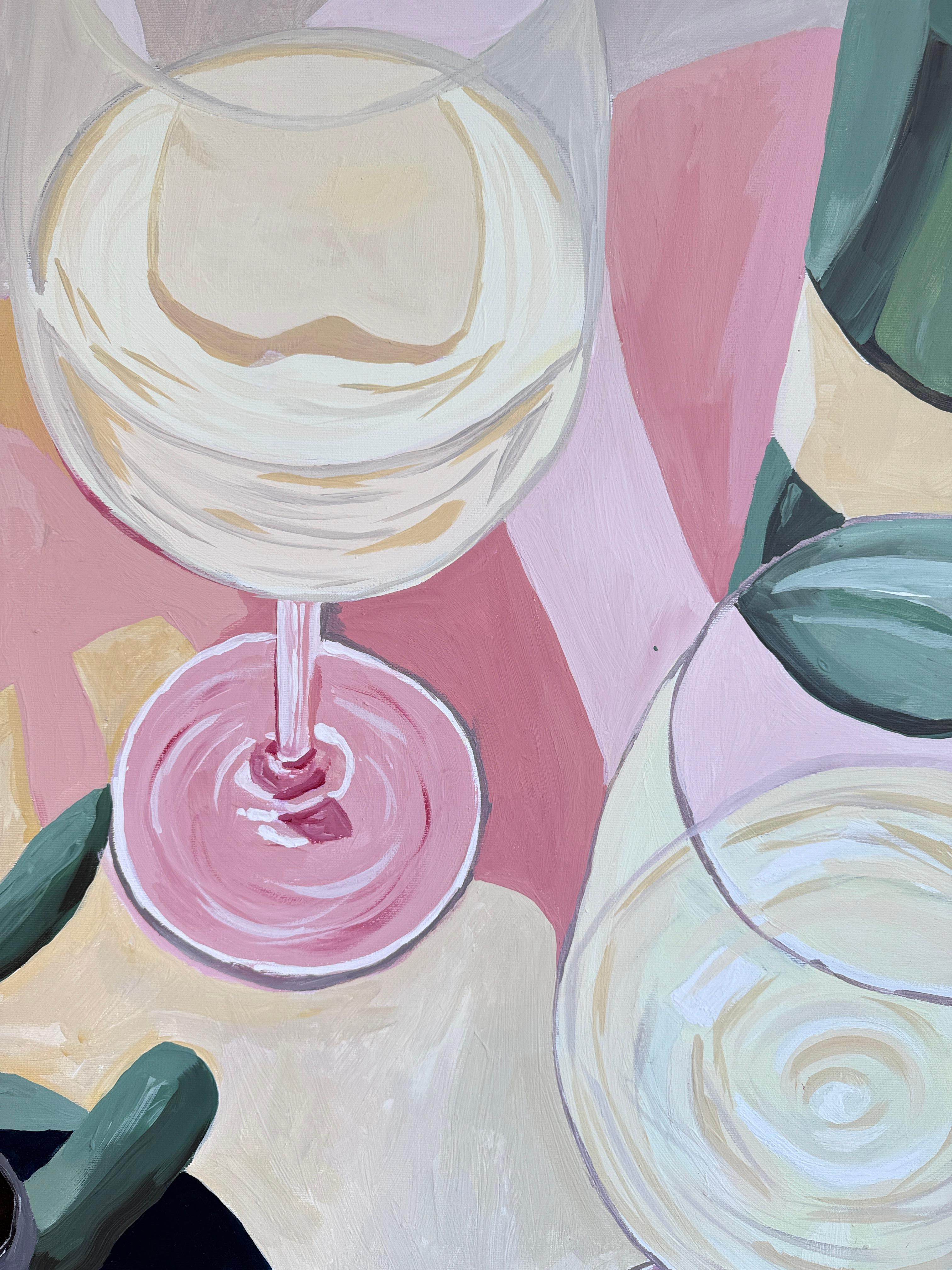 Vino e Oliver di Hela - Natura morta contemporanea di cocktail e vino in vendita 6