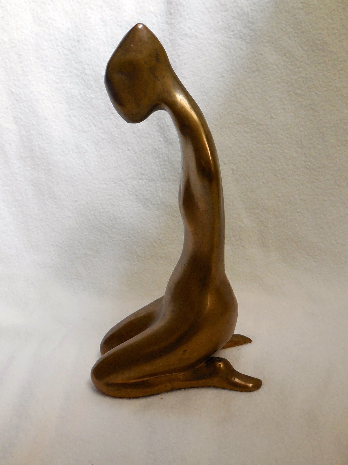 Girl Seated a la Japonaise Bronze Sculpture Morris Singer Foundry. - Gold Abstract Sculpture by Helaine Blumenfeld
