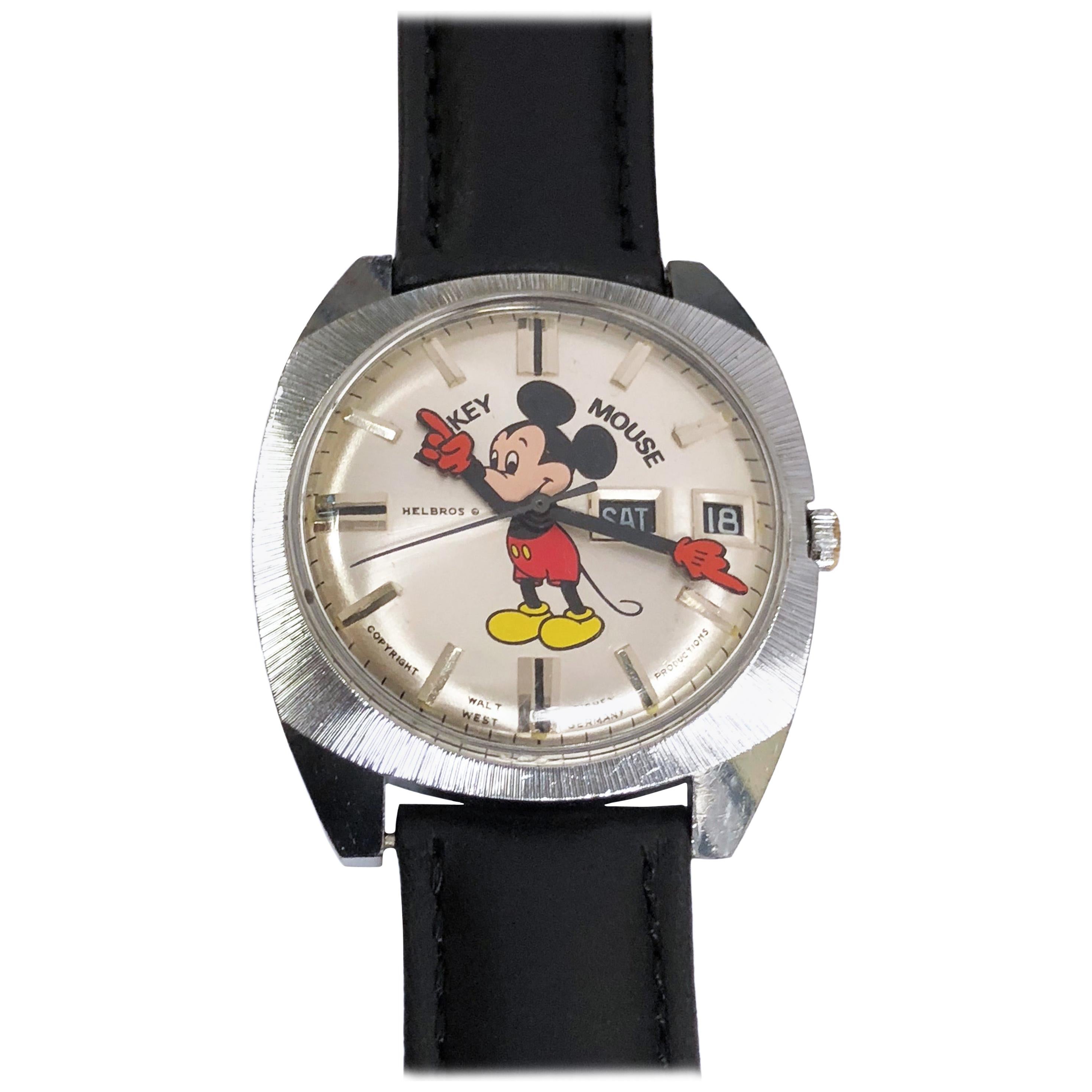 Helbros 1970 Mickey Mouse Mechanical Wristwatch
