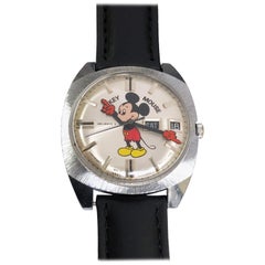 Vintage Helbros 1970 Mickey Mouse Mechanical Wristwatch