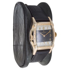 Helbros Gold Filled Art Deco Watch circa, 1940's Tonneau Shape