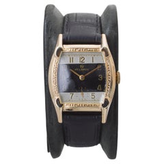 Helbros Gold gefüllt Art Deco Uhr circa, 1940er Jahre Tonneau Form