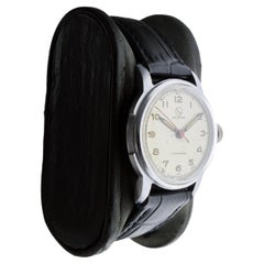 Helbros Montre Art Déco en acier inoxydable circa 1950