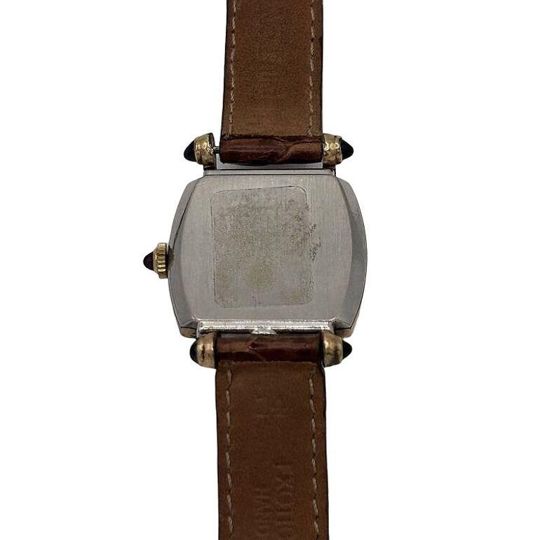 Orologio manuale da uomo Helbros a forma di Tonneau in oro riempito Art Deco con rubini In condizioni ottime in vendita a Van Nuys, CA