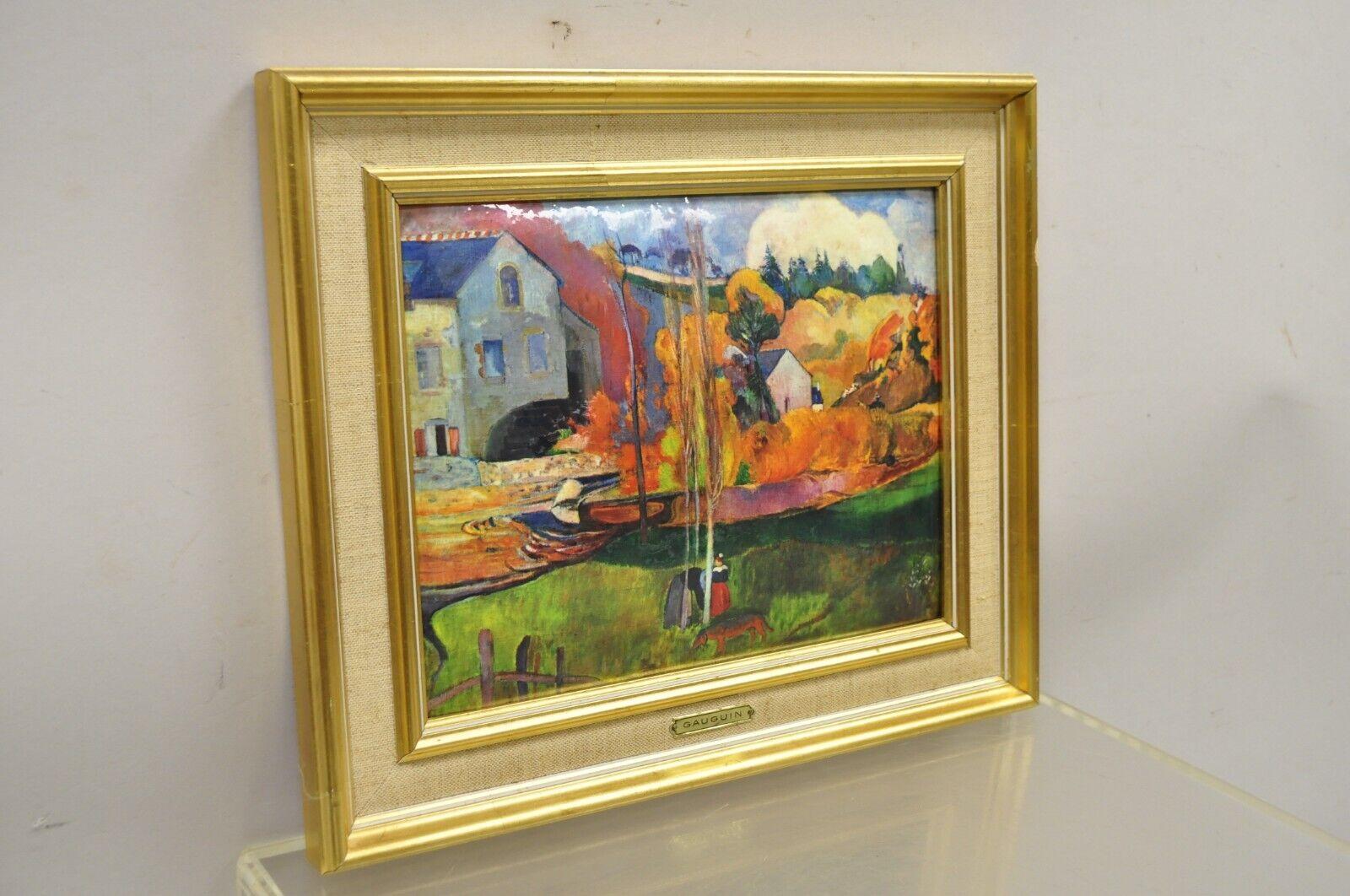 Helca Martele a La Main Hammered Enamel Painting Gauguin Moulin En Bretagne For Sale 4
