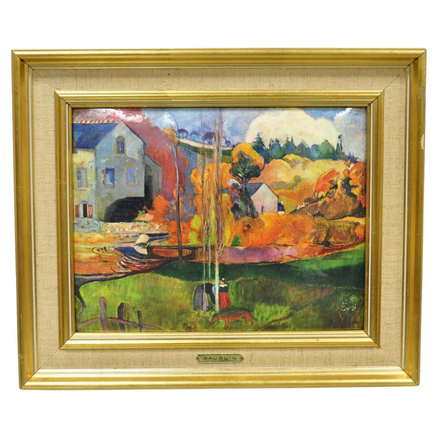 Helca Martele a La Main Hammered Enamel Painting Gauguin Moulin En Bretagne For Sale