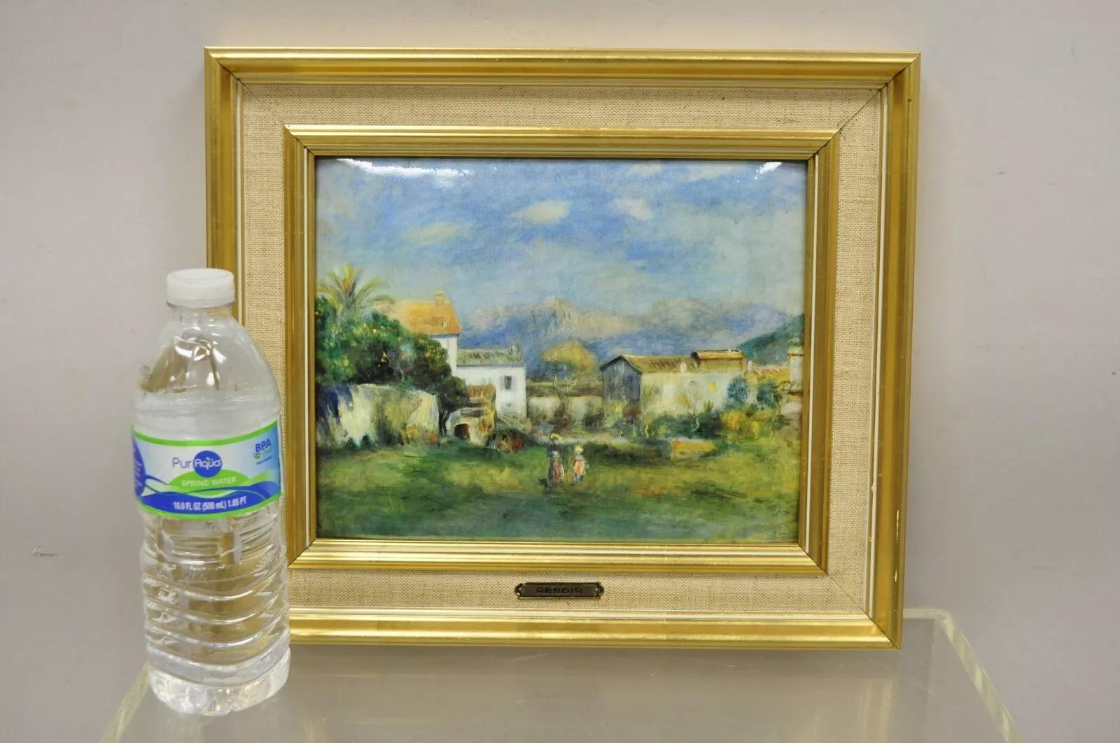 Helca Martele A La Main Peinture en émail martelé Renoir Vue de Cagnes. Cet article présente un tableau en émail sur cuivre martelé à la main d'après l'impressionniste Renior intitulé 