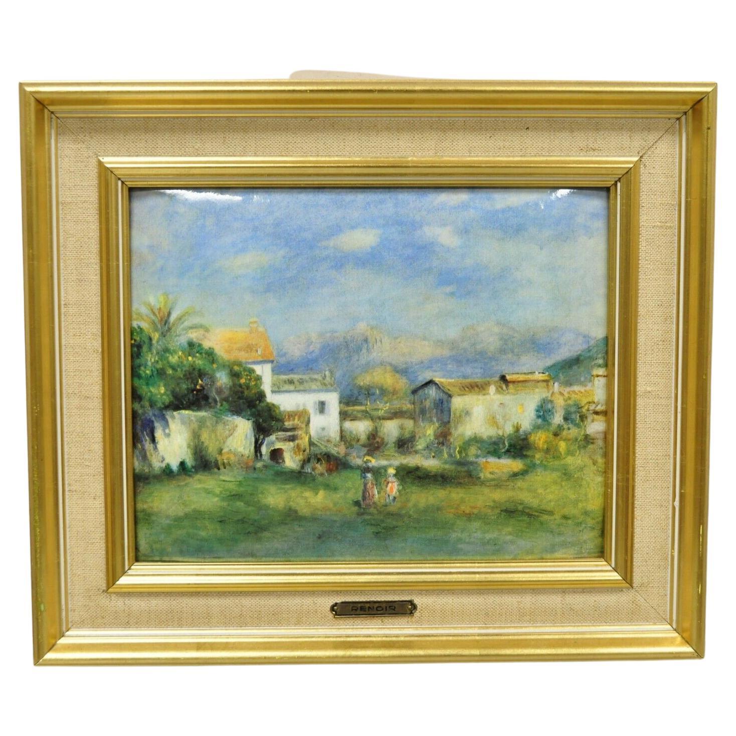 Helca Martele A La Main Hammered Enamel Painting Renoir Vue de Cagnes For Sale