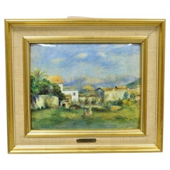 Helca Martele A La Main, gehämmertes Emaille-Gemälde Renoir Vue de Cagnes