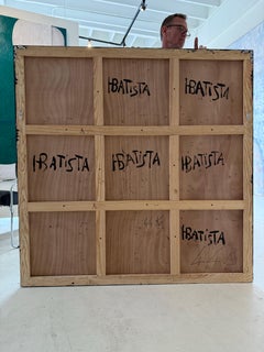 Rubber on Wood wall Sculpture by French Artist 55x 55