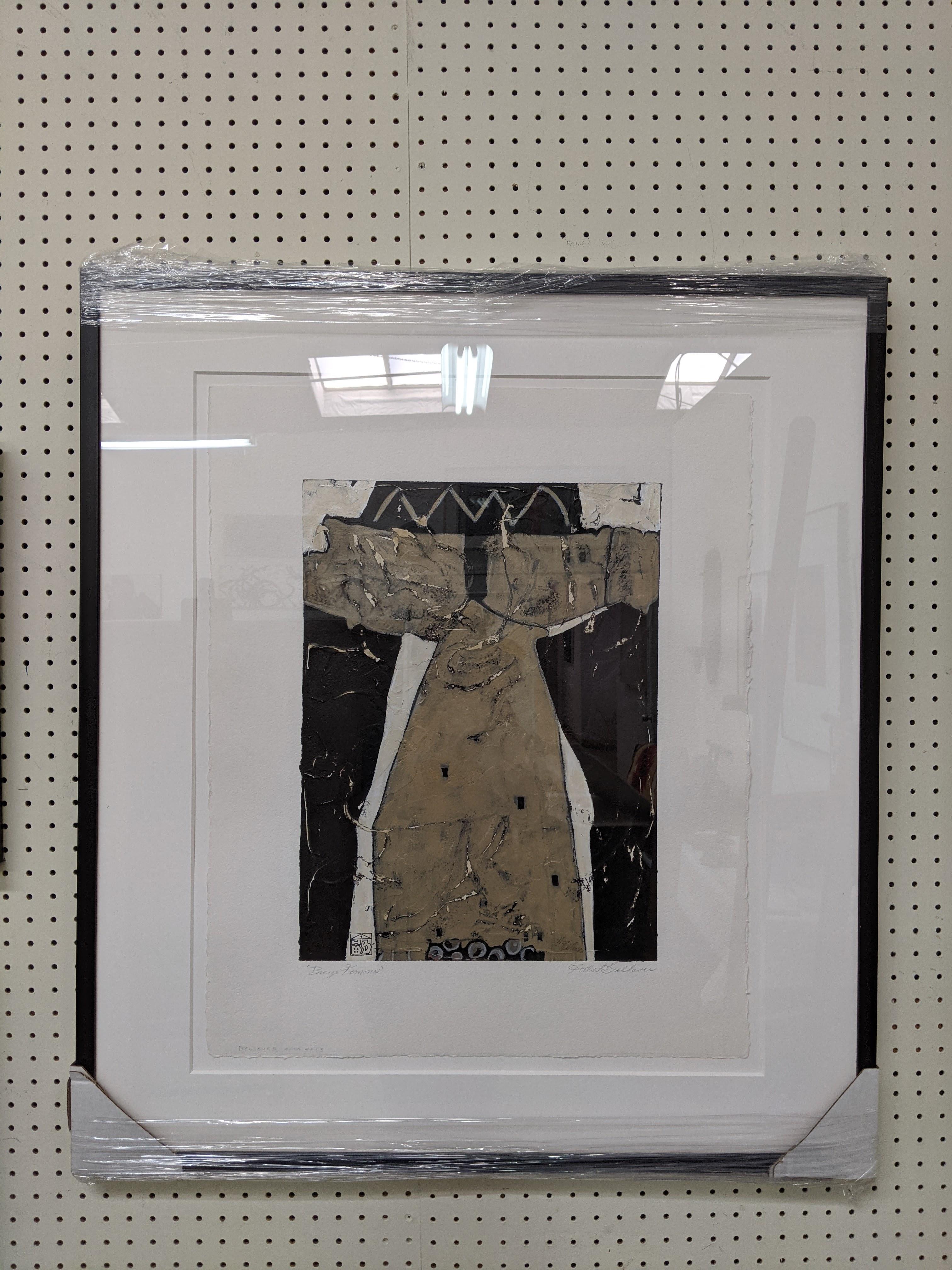 Bronze Kimono - Contemporary Abstract Expressionist Kimono Painting For Sale 1