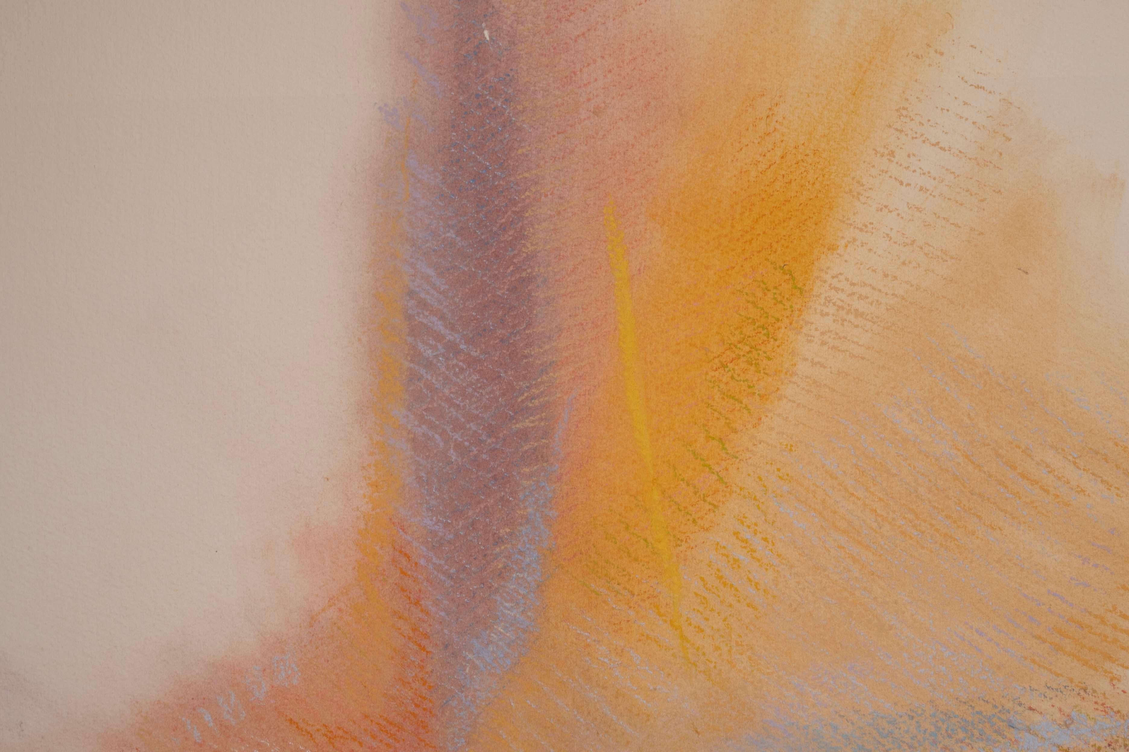 Helen Bershad Rosetta Earth I Diptychon, signierte postmoderne Pastellfarben, 1978, ungerahmt im Angebot 4