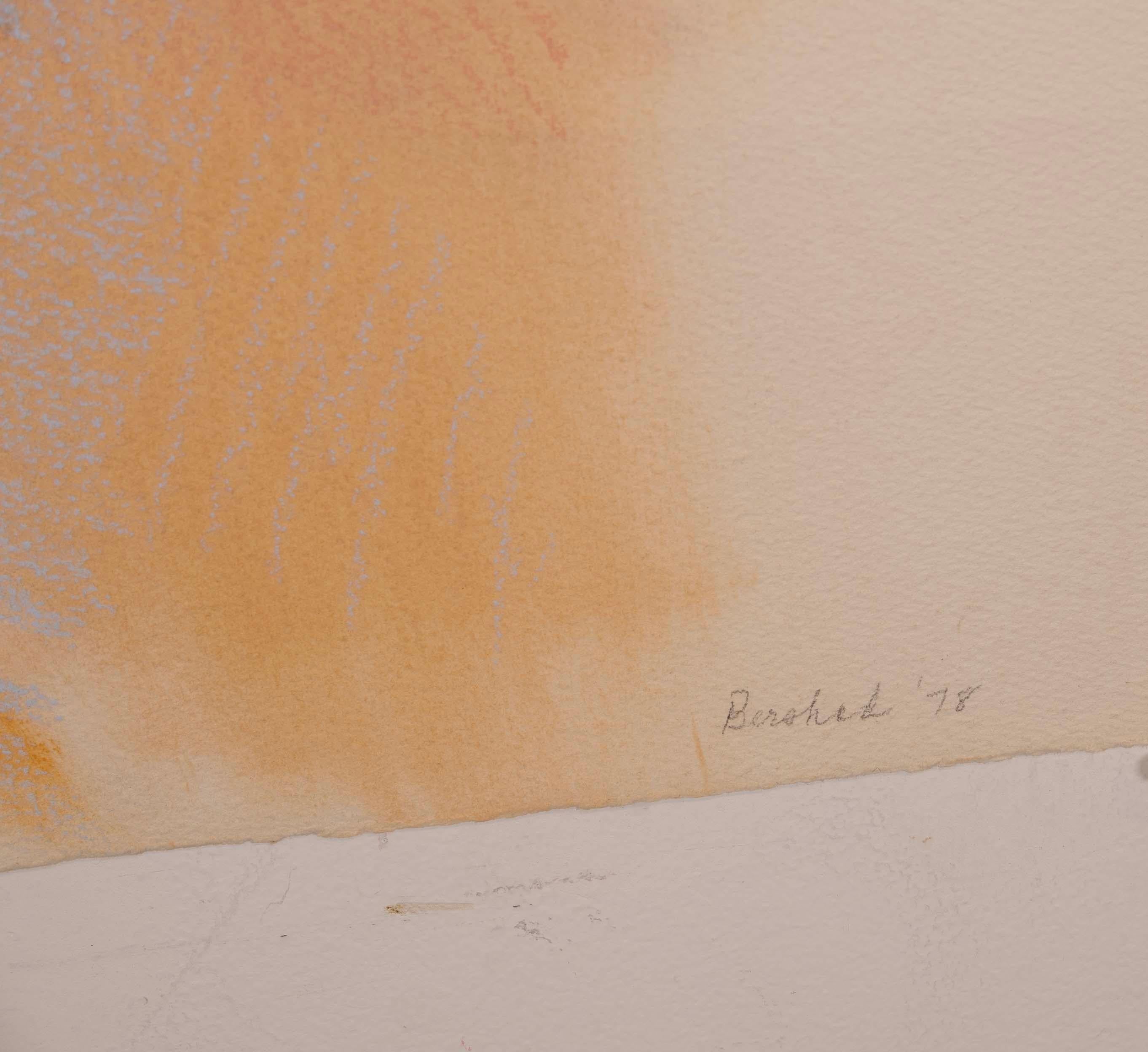 Helen Bershad Rosetta Earth I Diptychon, signierte postmoderne Pastellfarben, 1978, ungerahmt im Angebot 6