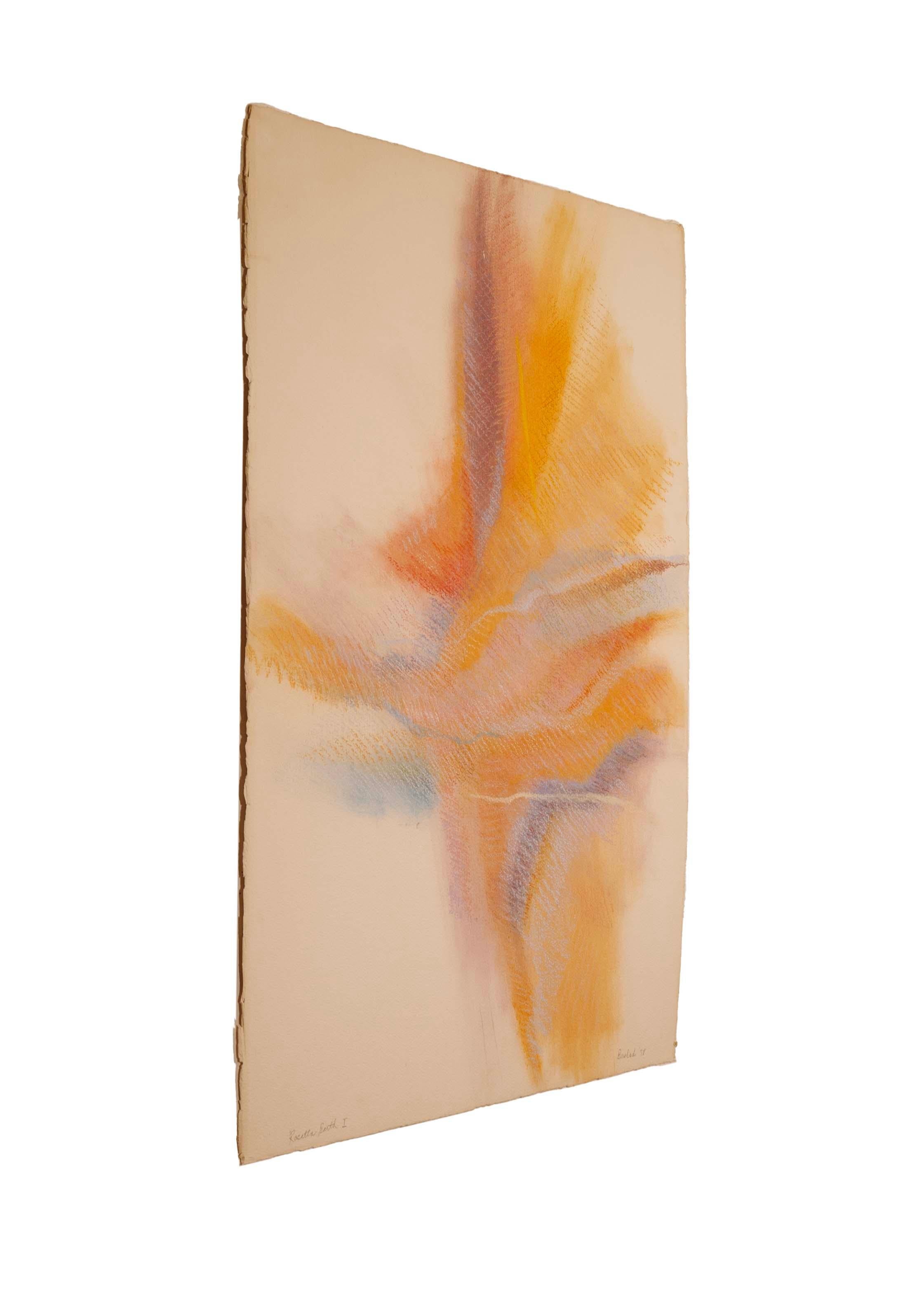 Helen Bershad Rosetta Earth I Diptychon, signierte postmoderne Pastellfarben, 1978, ungerahmt im Angebot 2