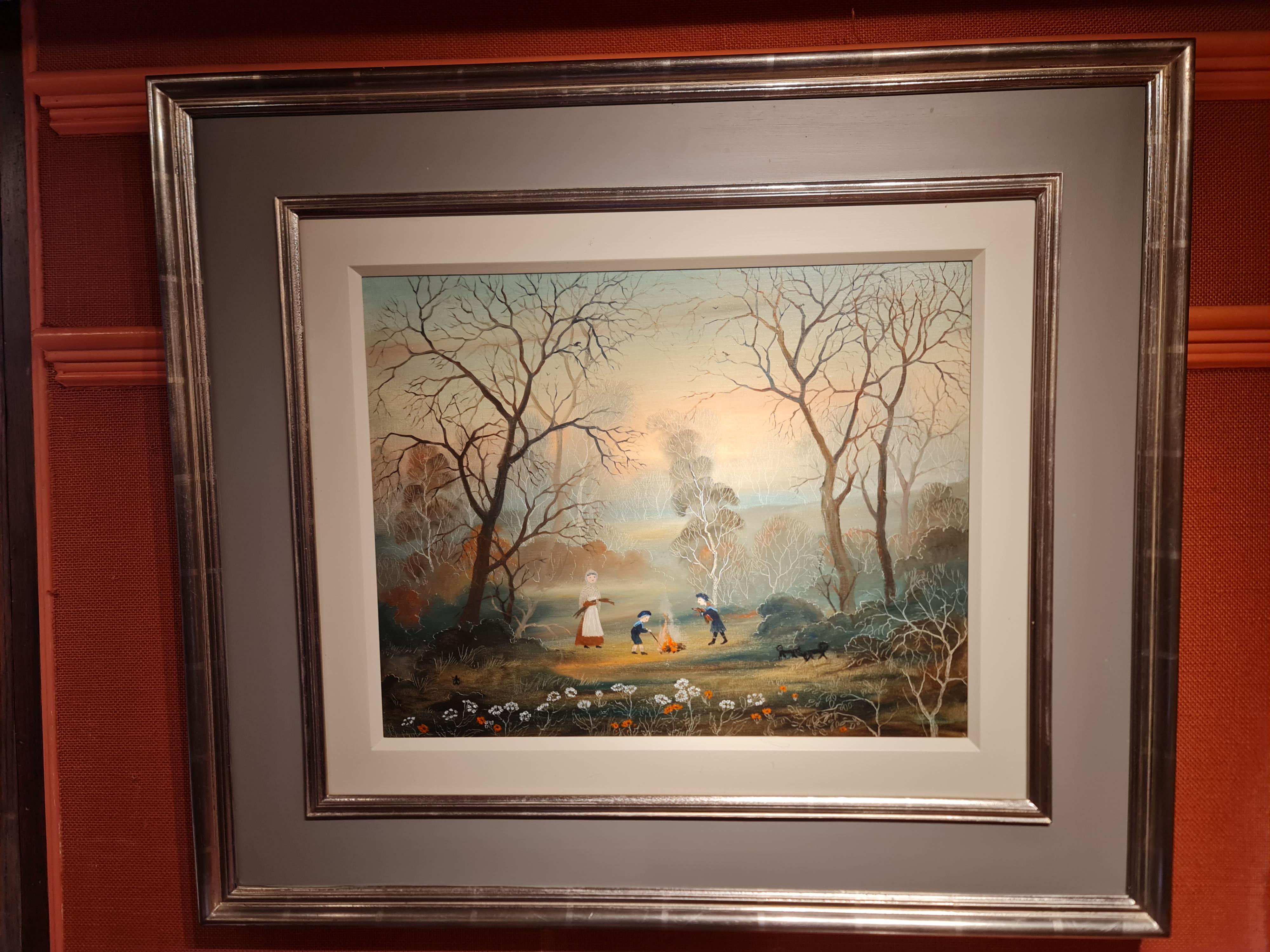 Vieni con noi Child & Child - Landscape Painting Grigio di Helen Bradley