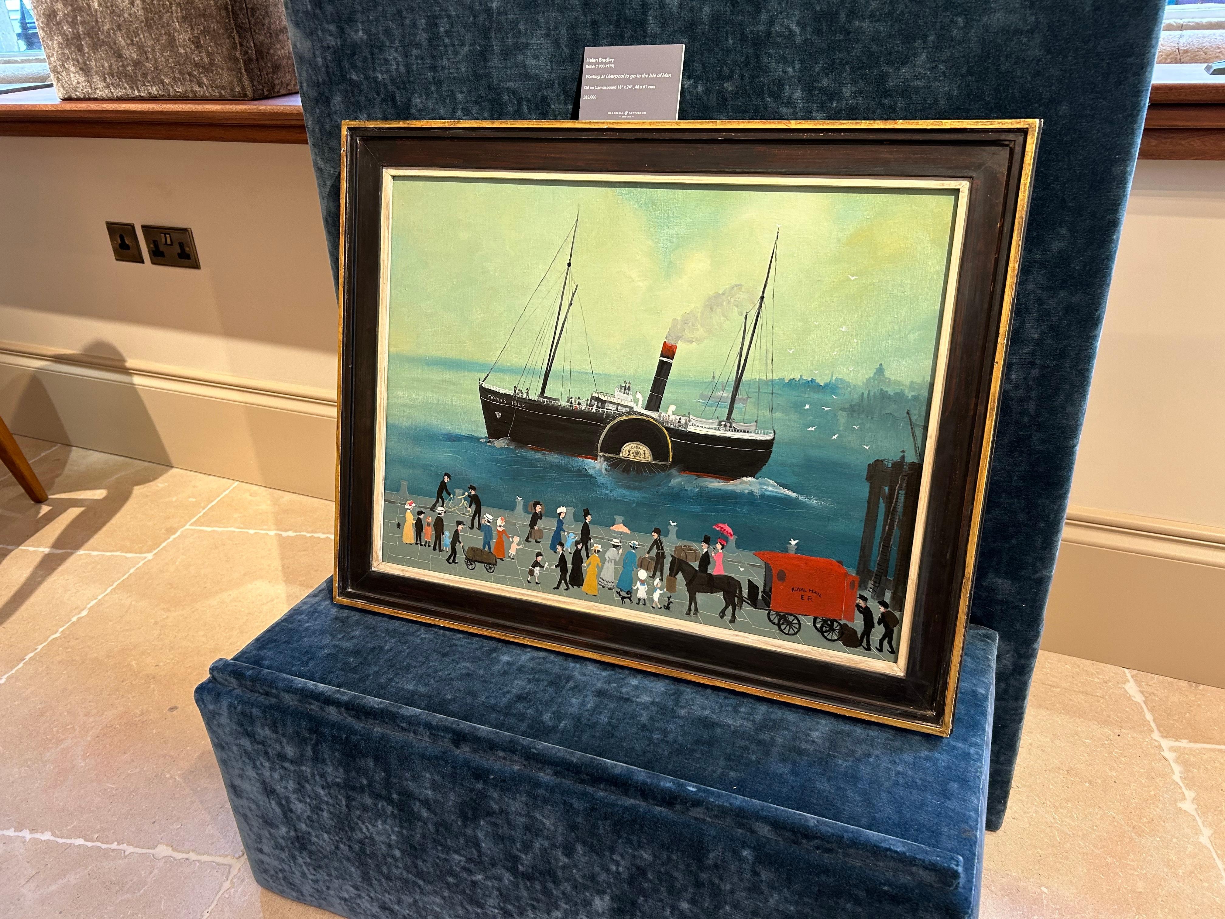 Waiting in Liverpool, um auf die Isle of Man zu gehen – Painting von Helen Bradley