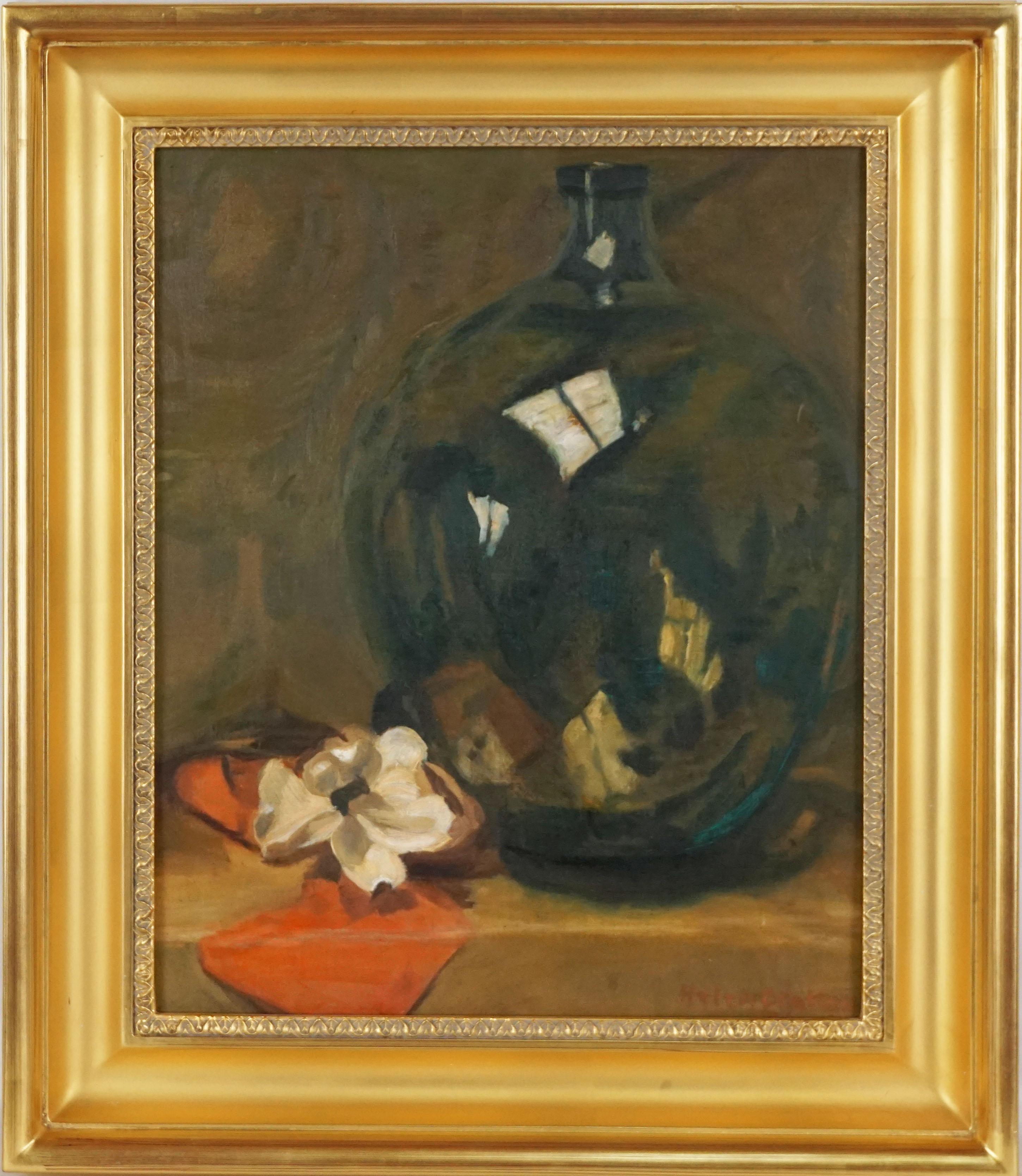 Helen Bratton Still-Life Painting – Blumen- und Krugstillleben aus dem frühen 20.