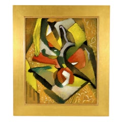 Exceptional 1930s abstract oil painting by woman artist Helen Clark Oldfield.