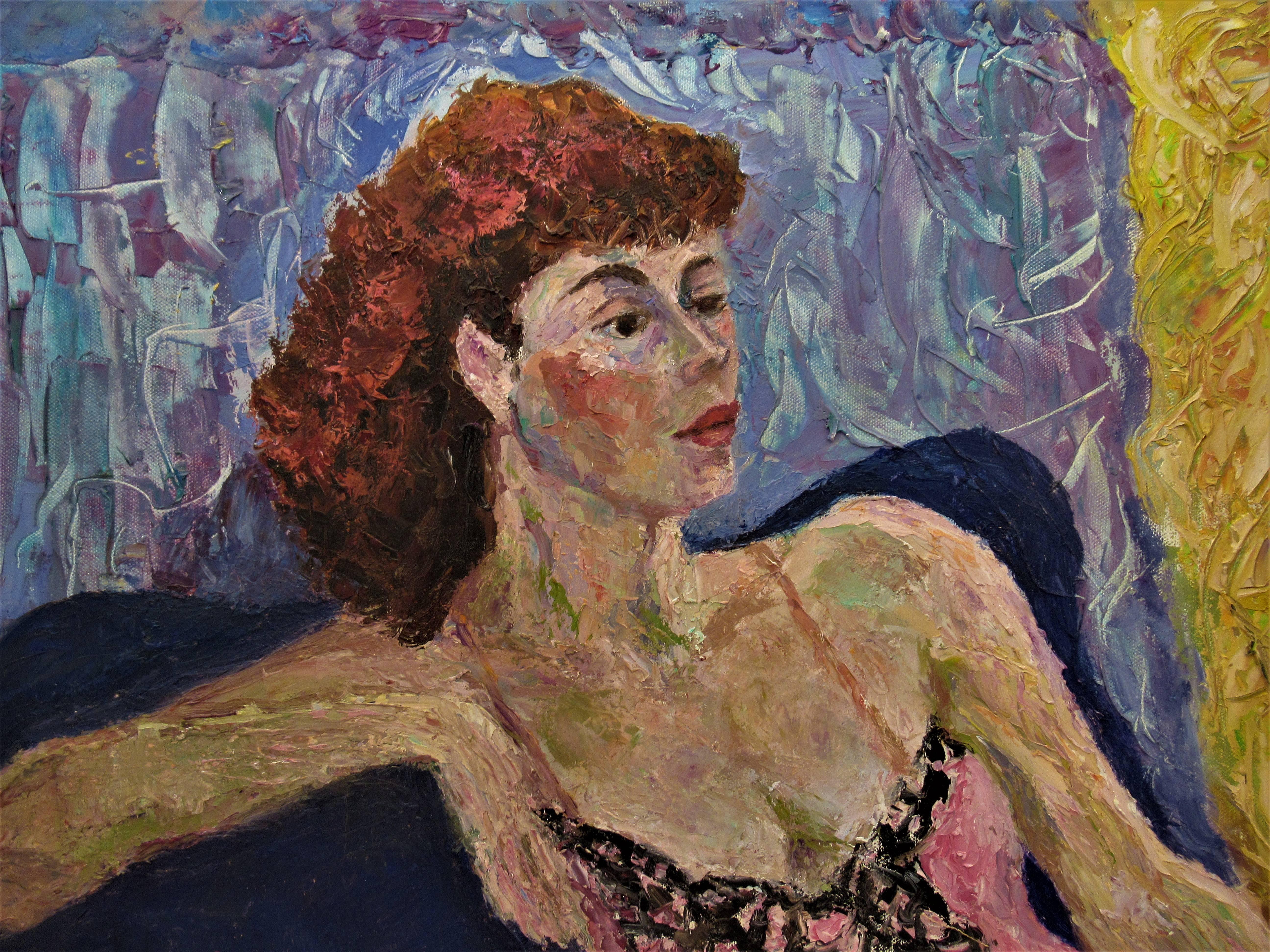Ohne Titel, Frau posierend – Painting von Helen Director